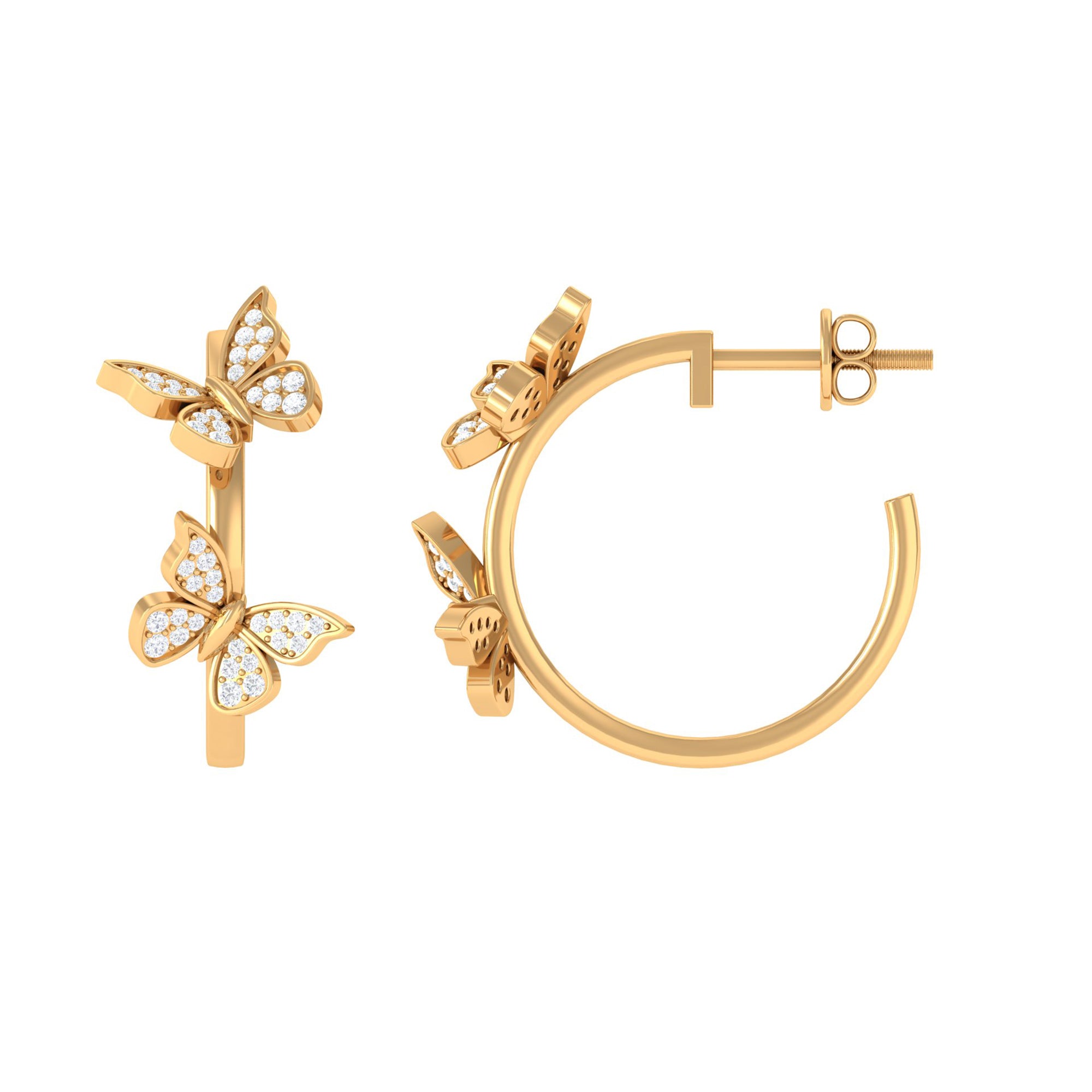 Rosec Jewels-Butterfly Inspired Diamond Half Hoop Earrings