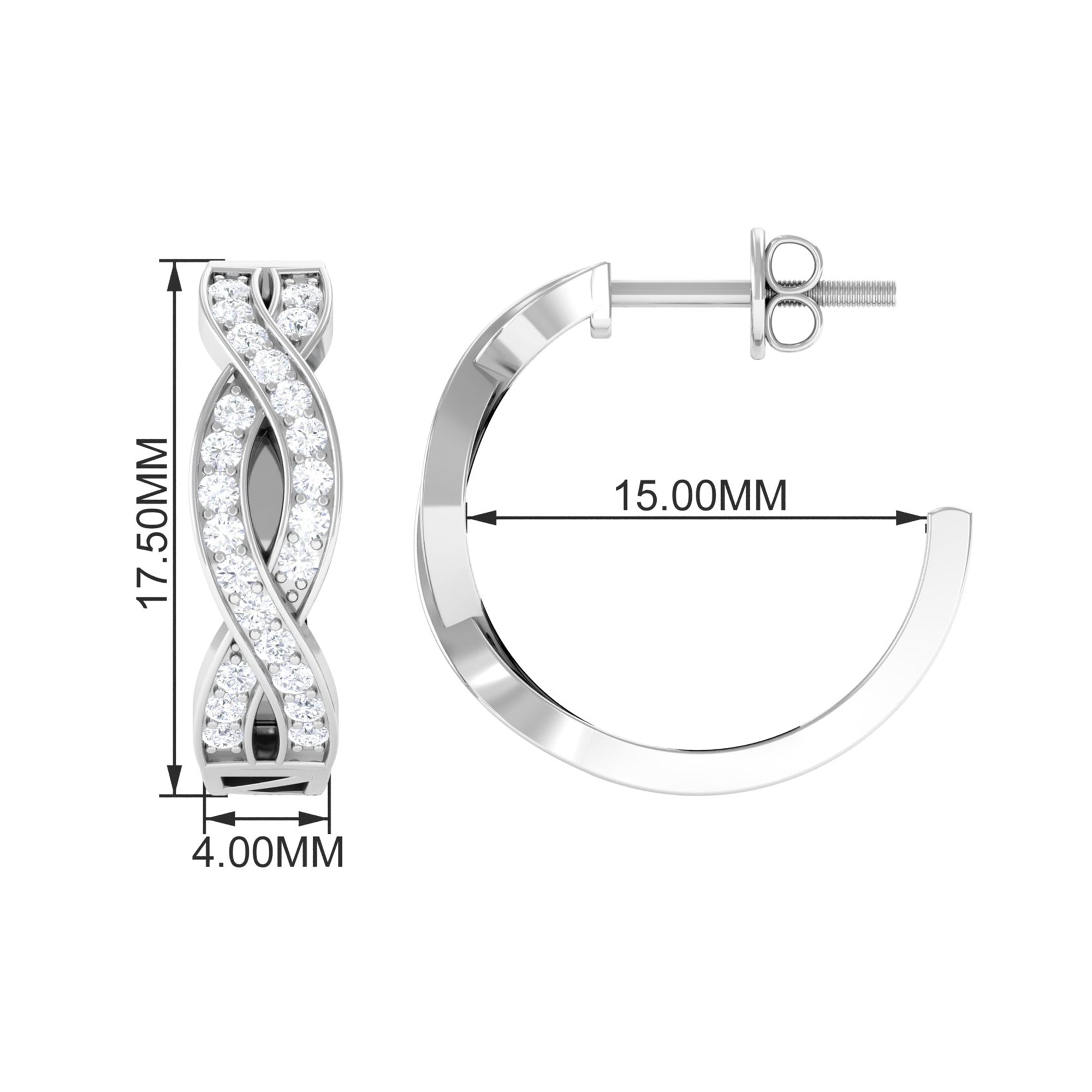 Rosec Jewels-Round Diamond Infinity Hinged Hoop Earrings