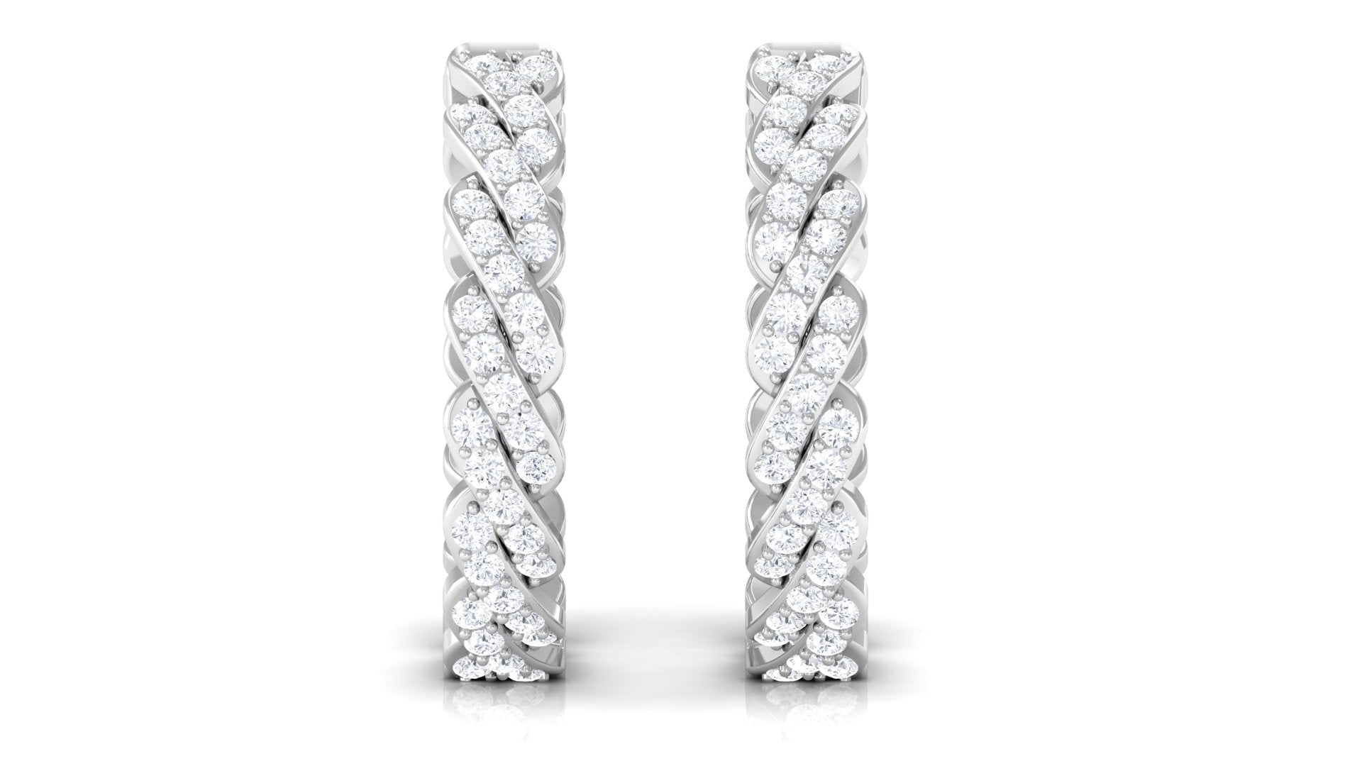 Rosec Jewels-1/2 CT Round Diamond Classic Hoop Earrings in Gold