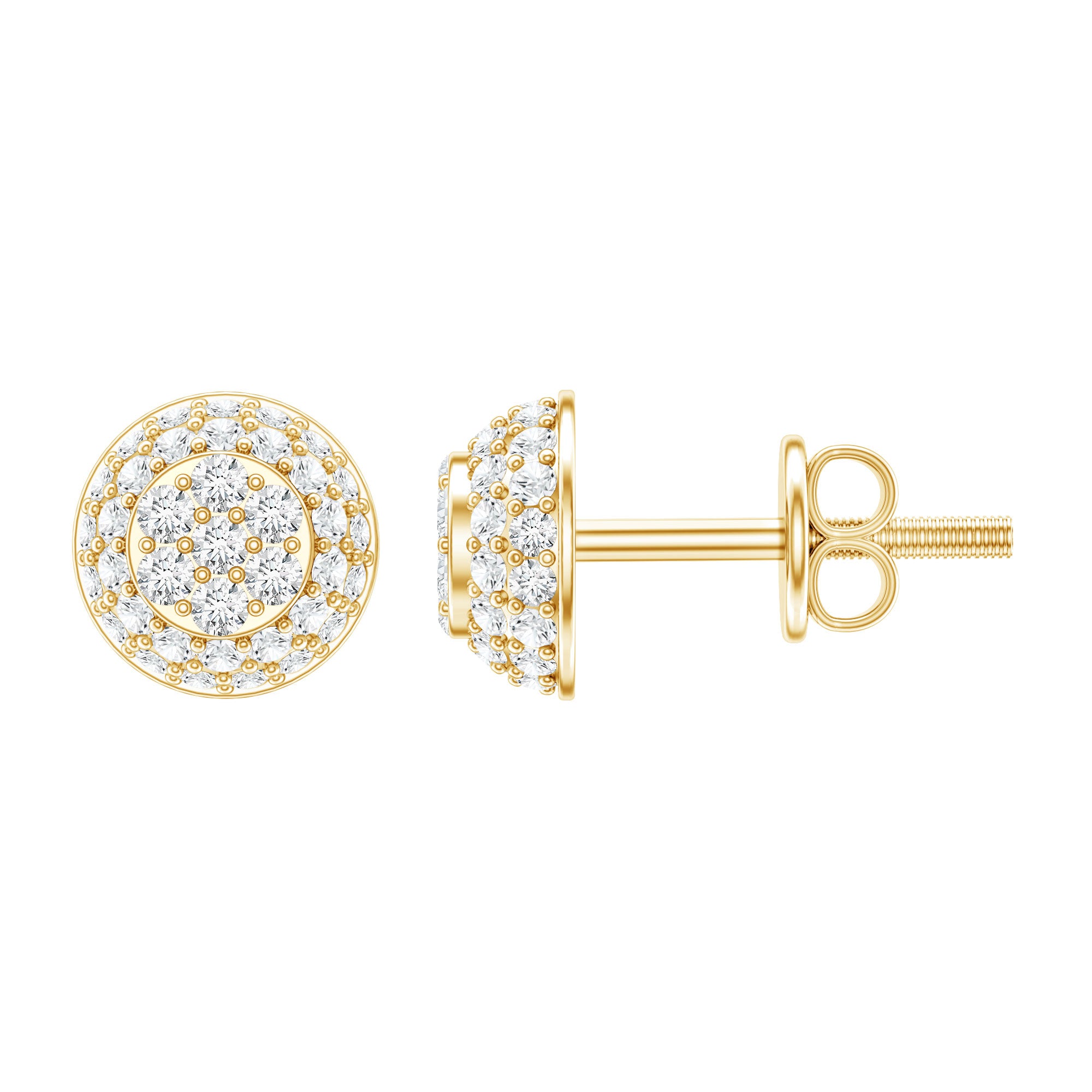 Certified Diamond Bridal Stud Earring with Screw Back Lab - ( EF-VS ) - Rosec Jewels