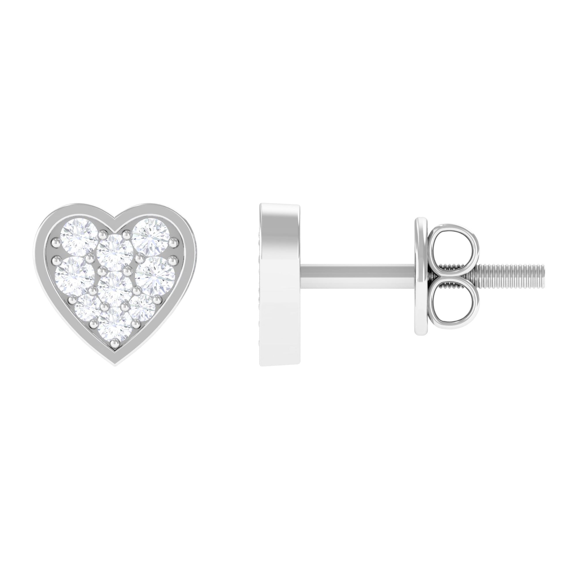 Rosec Jewels-Diamond Simple Heart Stud Earrings