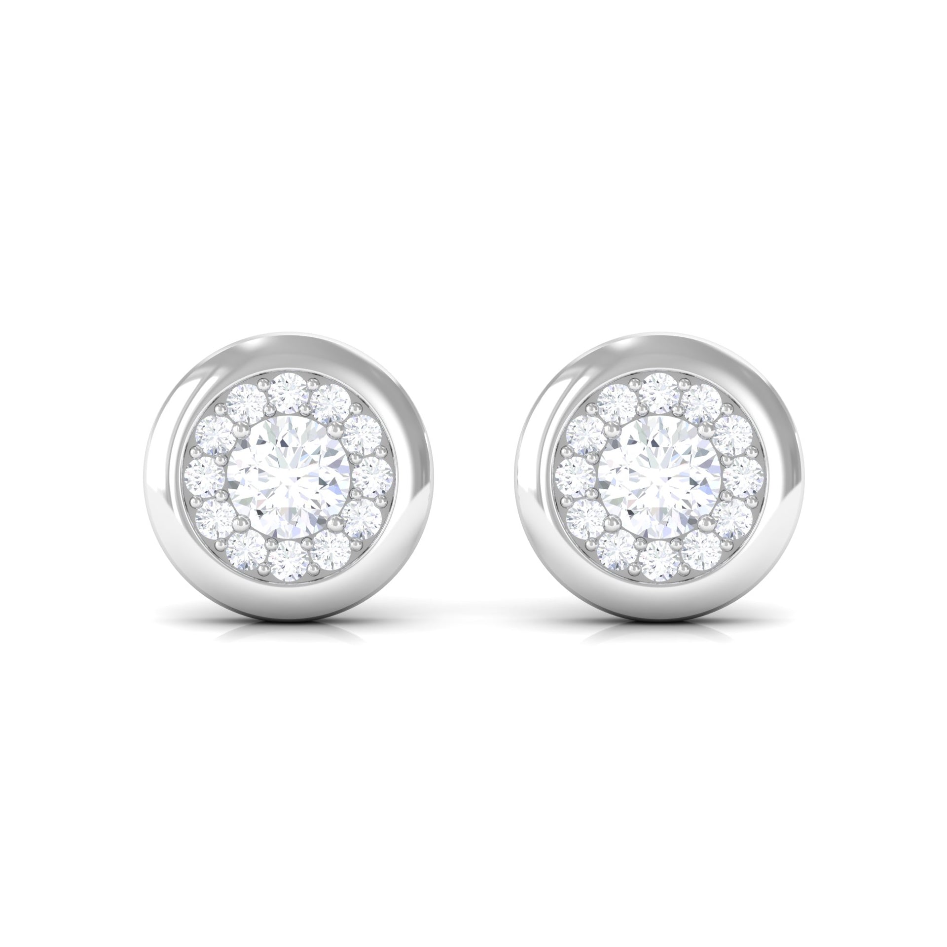 Rosec Jewels-1/2 CT Simple Diamond Round Stud Earrings in Gold