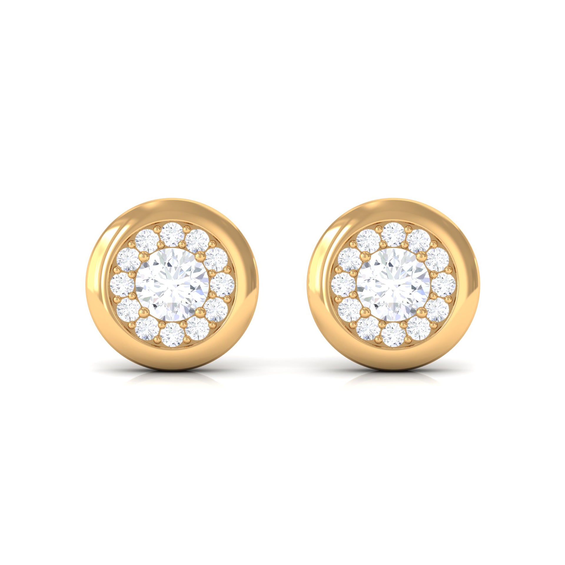 Rosec Jewels-1/2 CT Simple Diamond Round Stud Earrings in Gold
