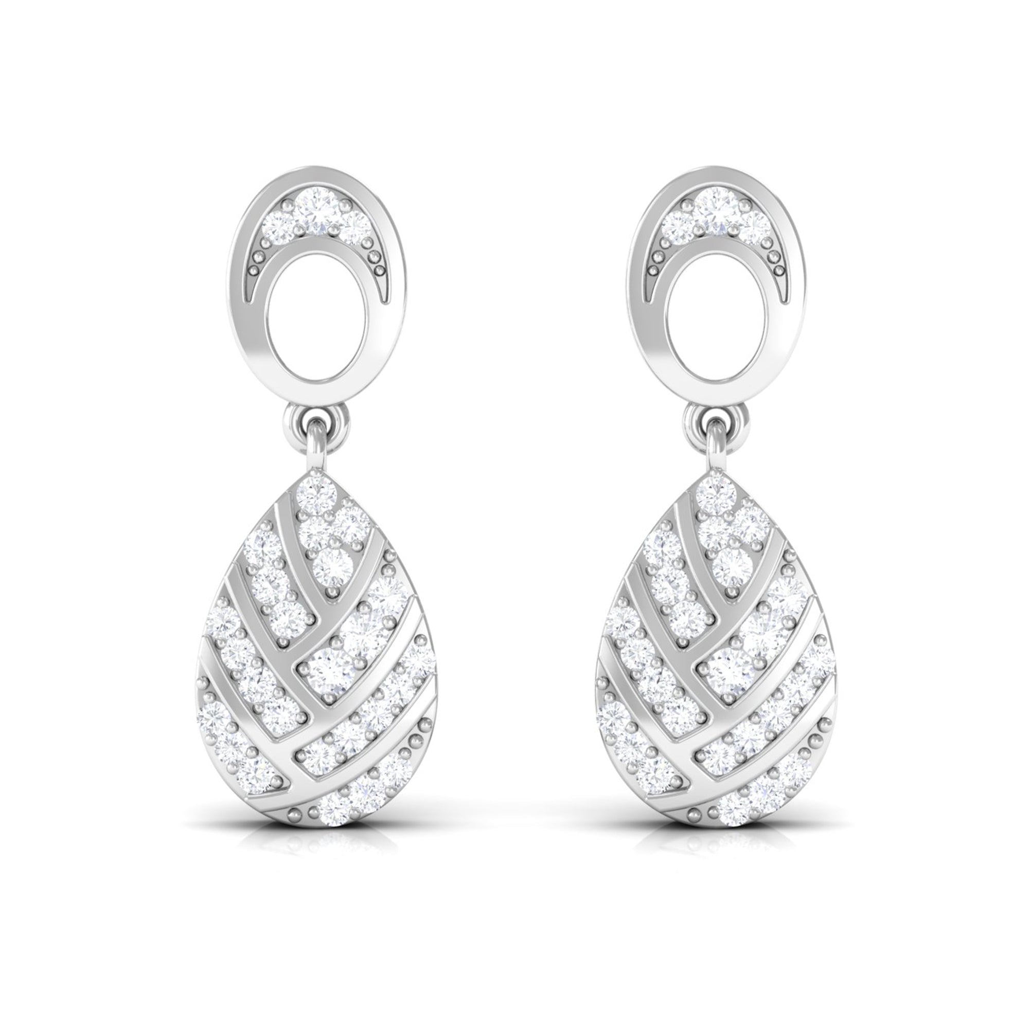 Rosec Jewels-Classic Diamond Gold Bridal Teardrop Earrings