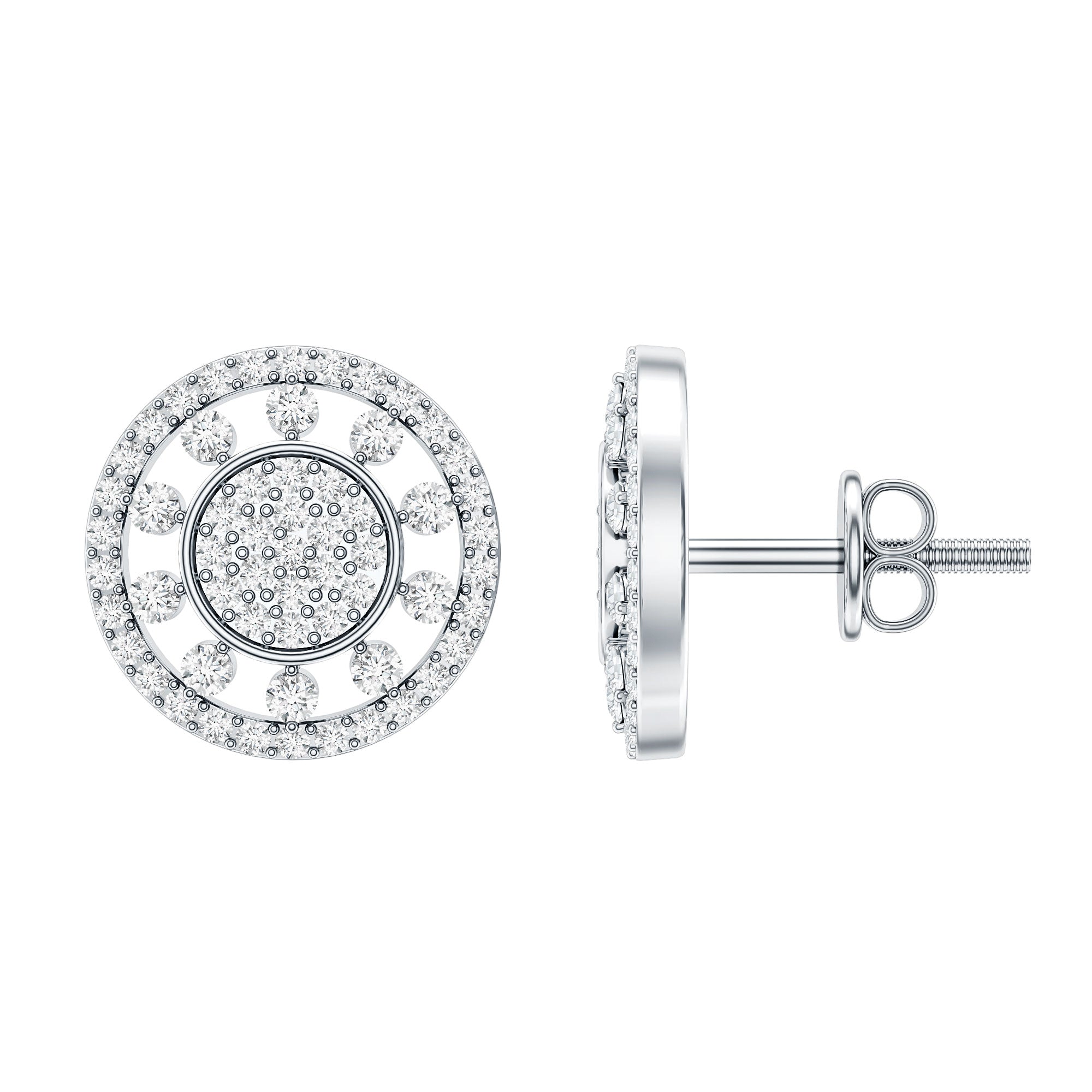 Certified Diamond Statement Ear Studs Lab - ( EF-VS ) - Rosec Jewels