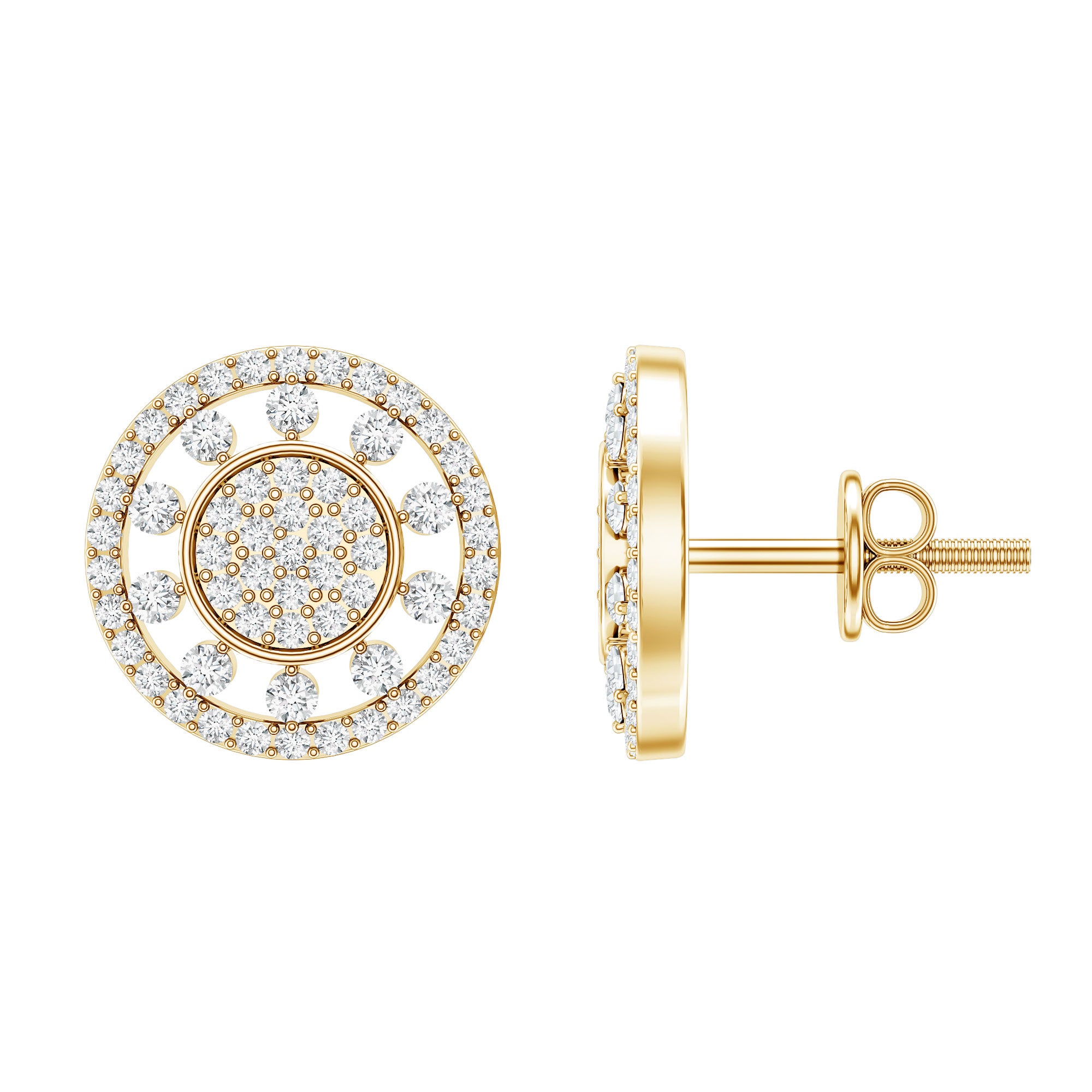 Certified Diamond Statement Ear Studs Lab - ( EF-VS ) - Rosec Jewels