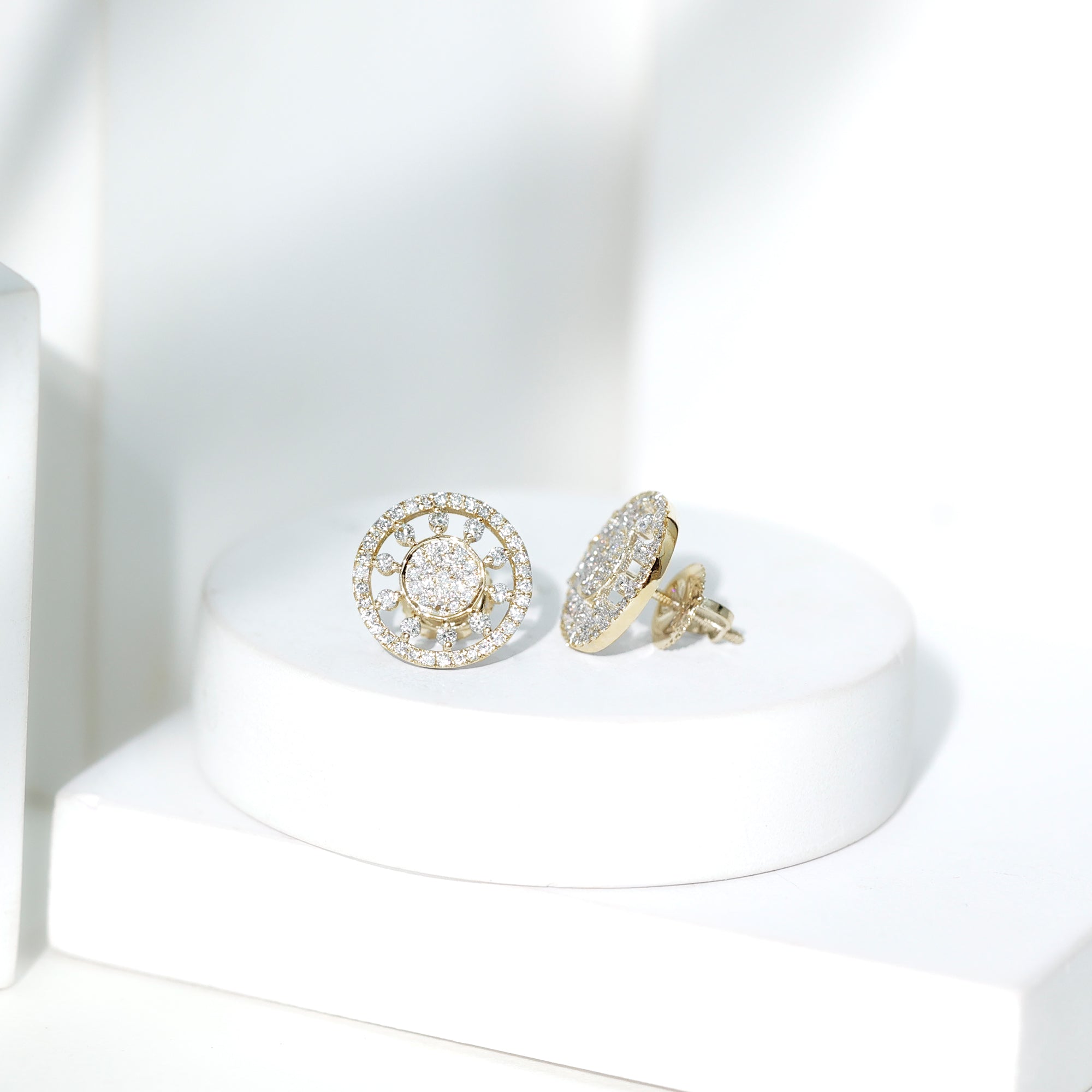 Certified Diamond Statement Ear Studs Lab - ( EF-VS ) - Rosec Jewels
