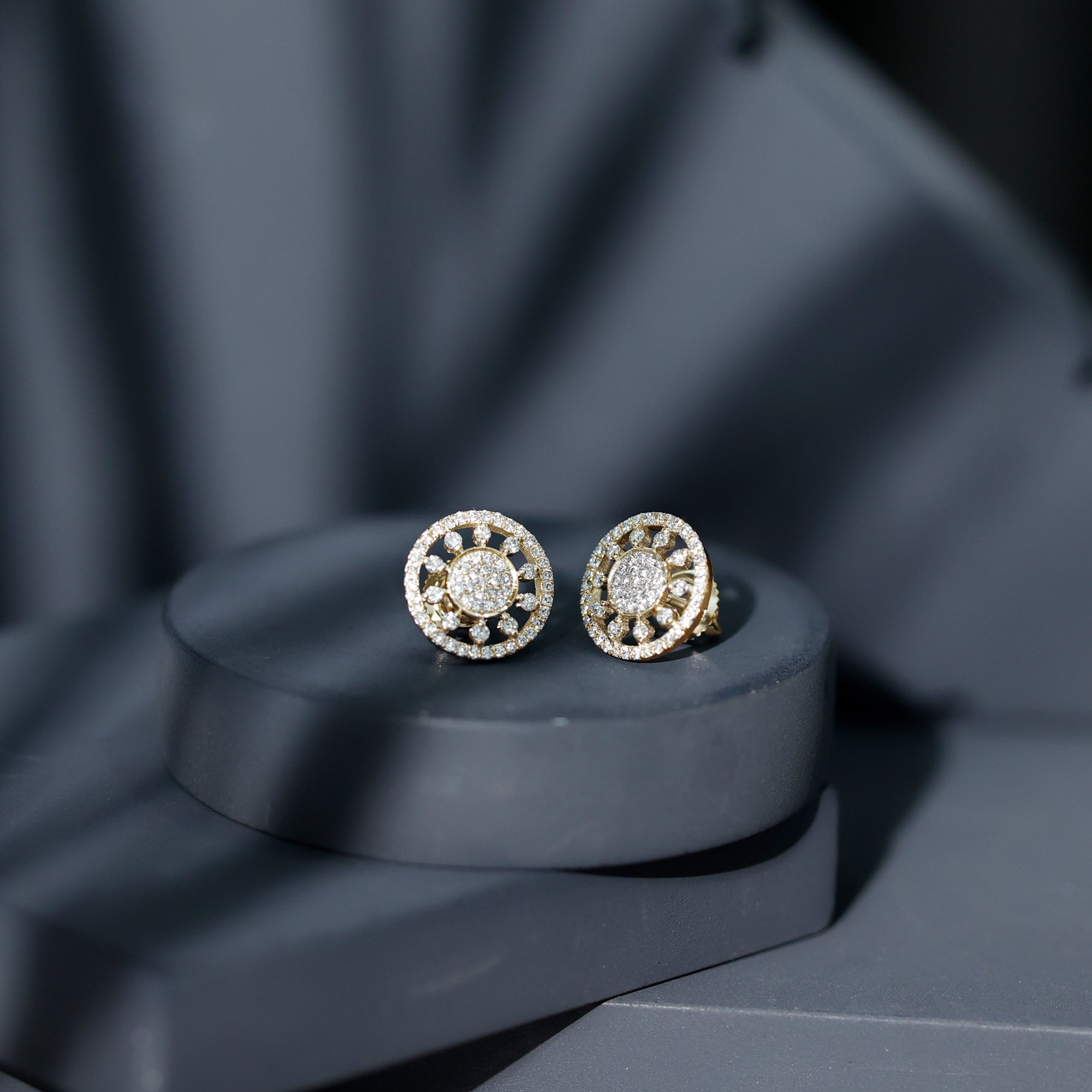 Certified Diamond Statement Ear Studs Lab - ( EF-VS ) - Rosec Jewels