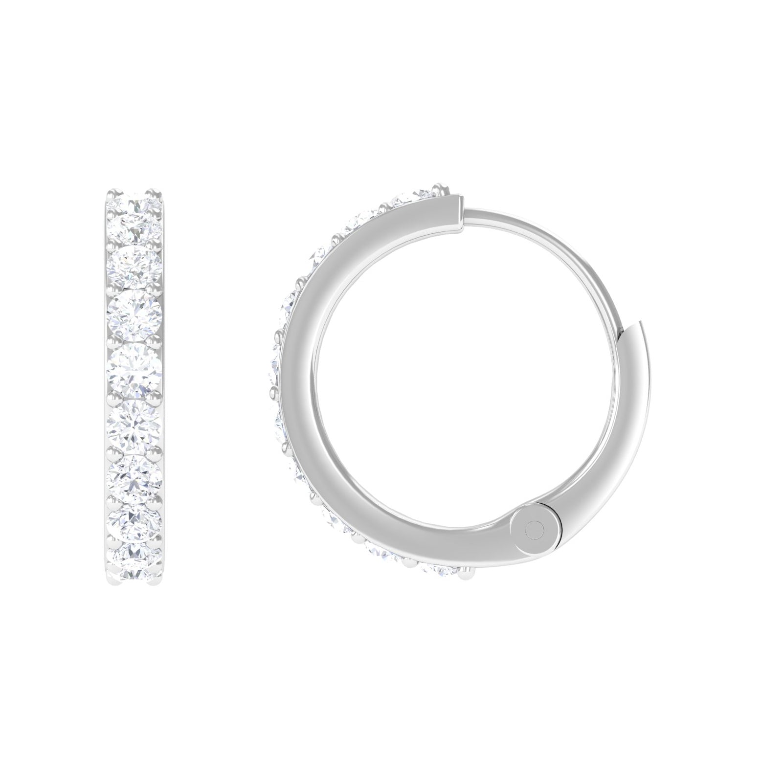 Rosec Jewels-3/4 CT Round Cut Diamond Hoop Earrings