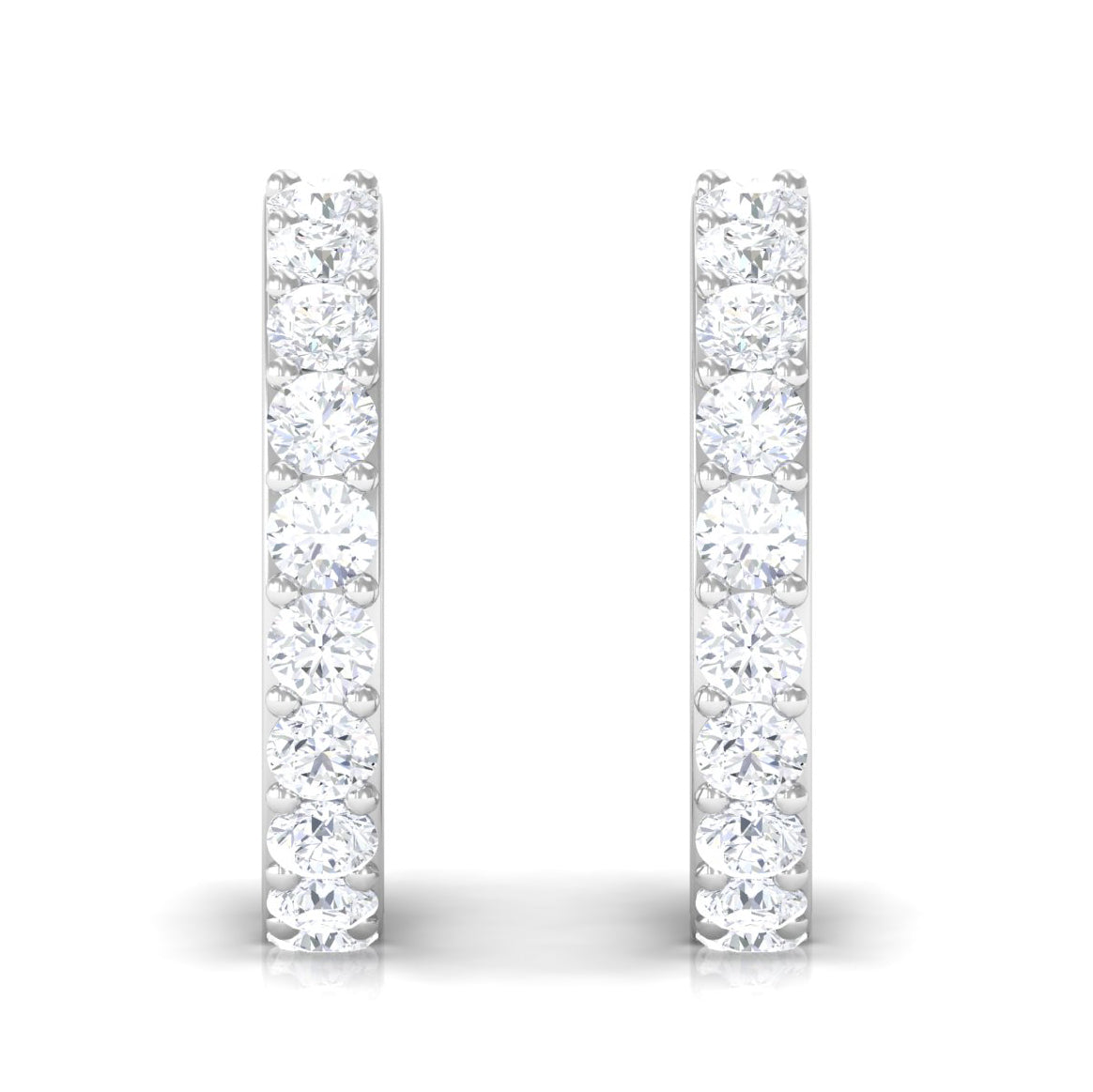 Rosec Jewels-3/4 CT Round Cut Diamond Hoop Earrings