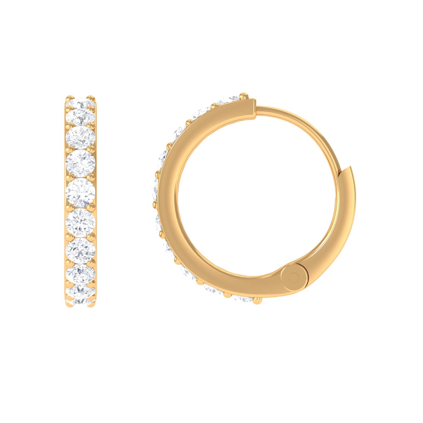 Rosec Jewels-3/4 CT Round Cut Diamond Hoop Earrings