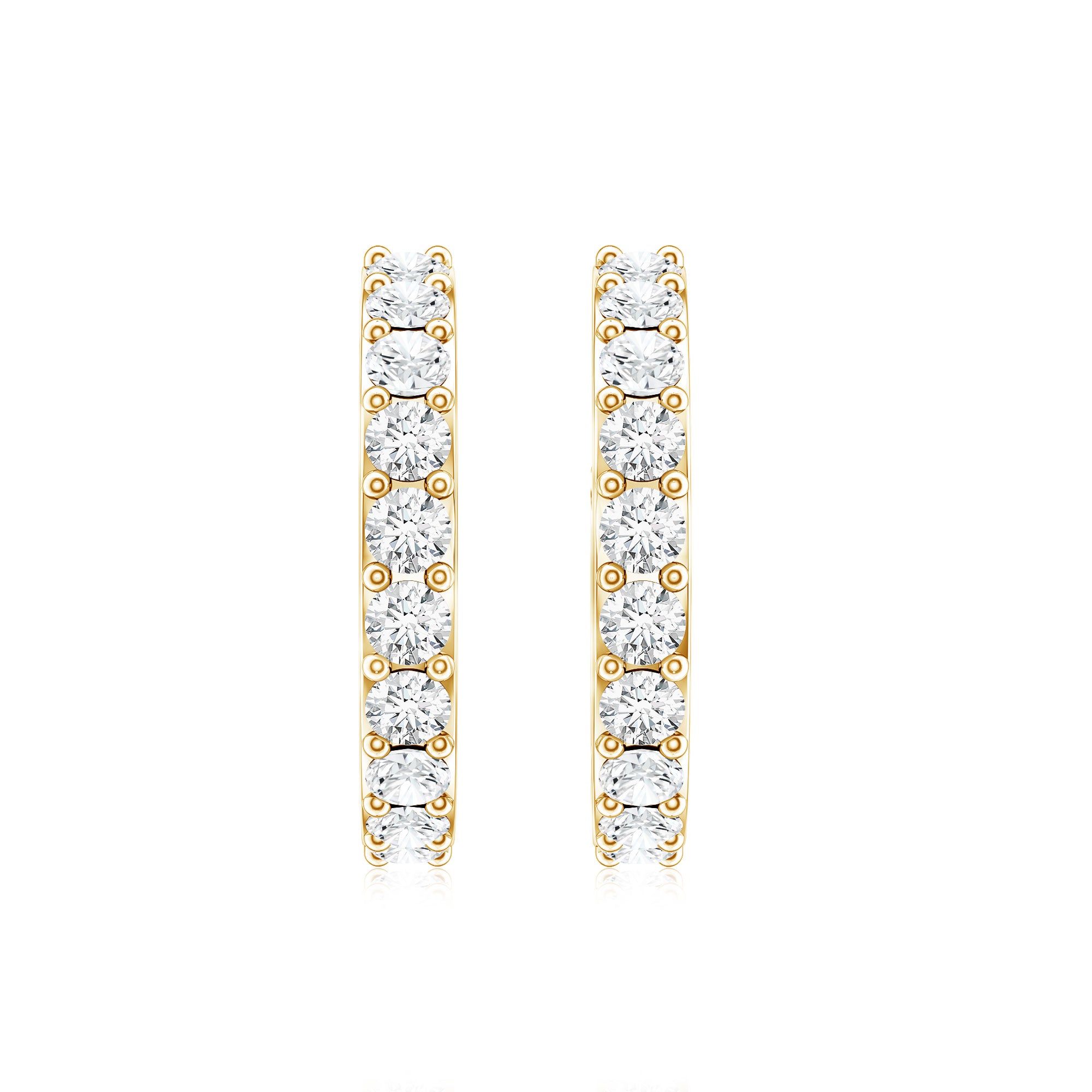Certified Diamond Small Hoop Earrings Lab - ( EF-VS ) - Rosec Jewels