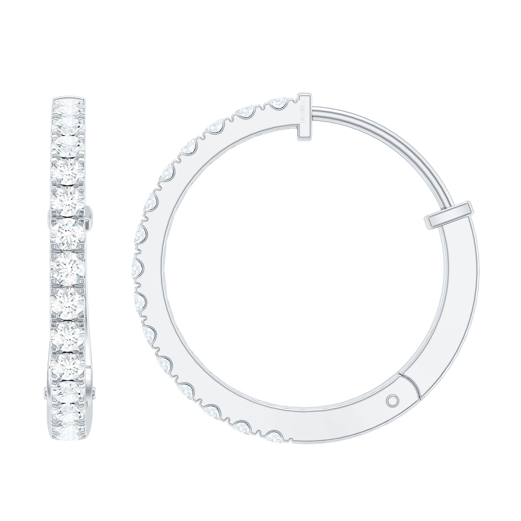 Natural Diamond Hoop Earrings For Women