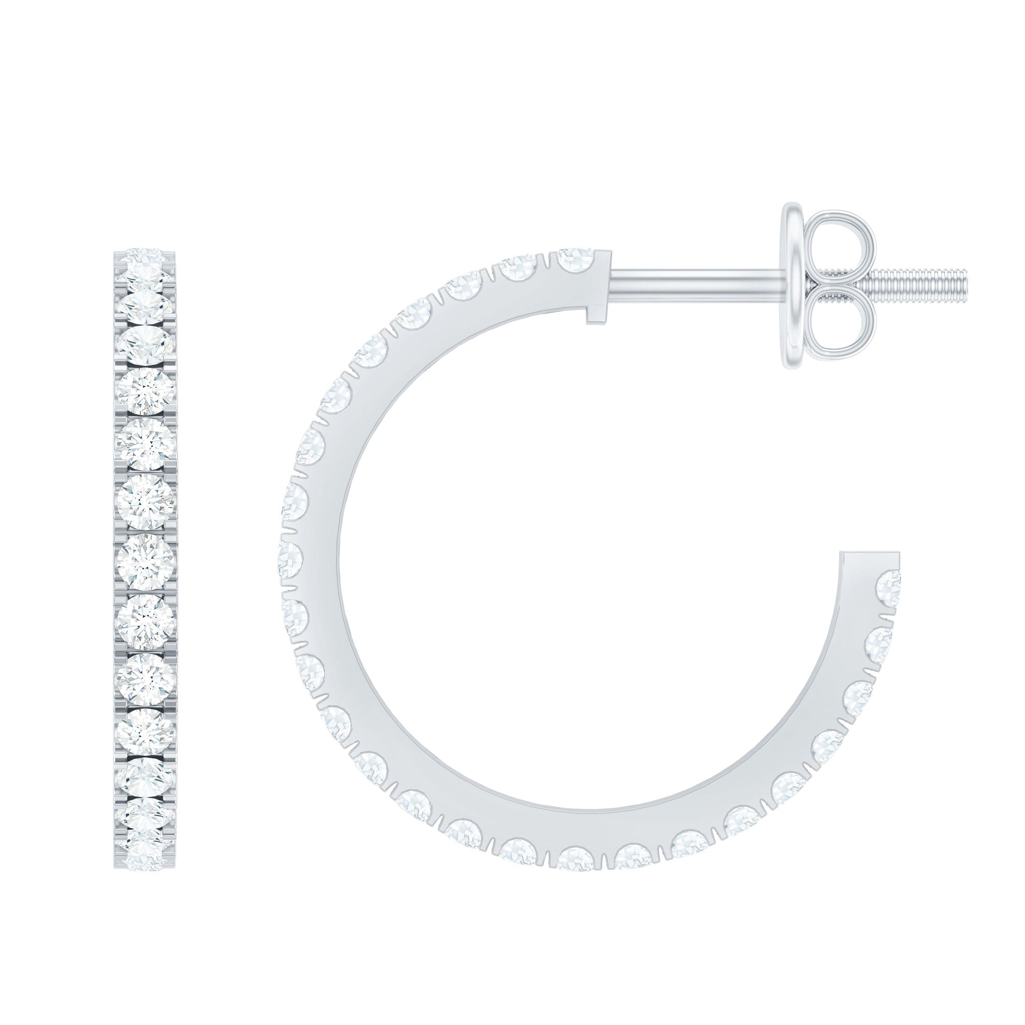 Certified Moissanite Hoop Earrings D-VS1 - Rosec Jewels