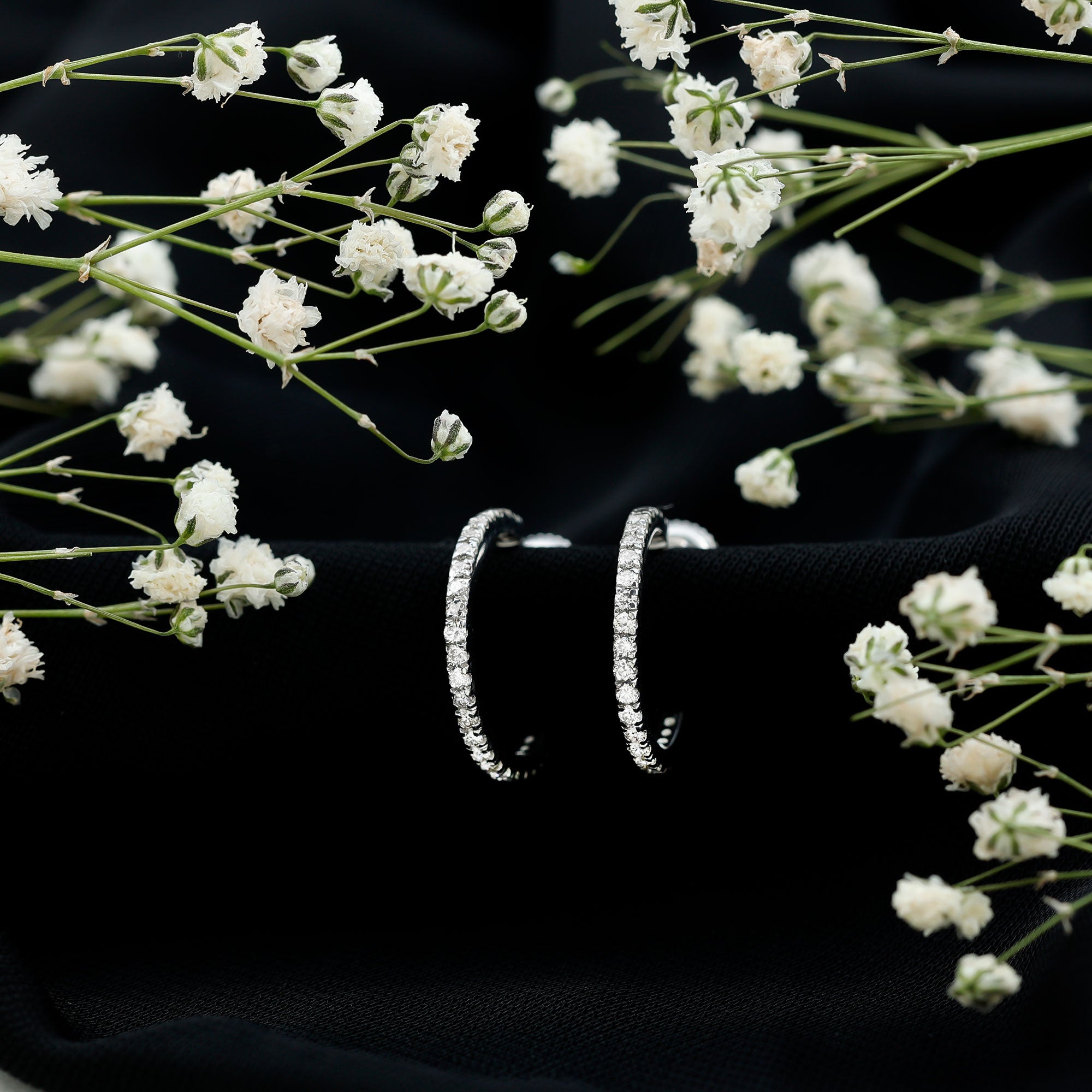 Certified Moissanite Hoop Earrings D-VS1 - Rosec Jewels