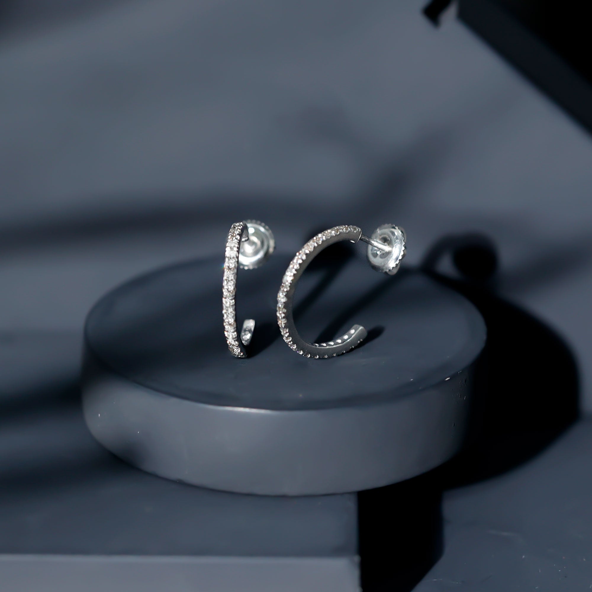 Certified Moissanite Hoop Earrings D-VS1 - Rosec Jewels