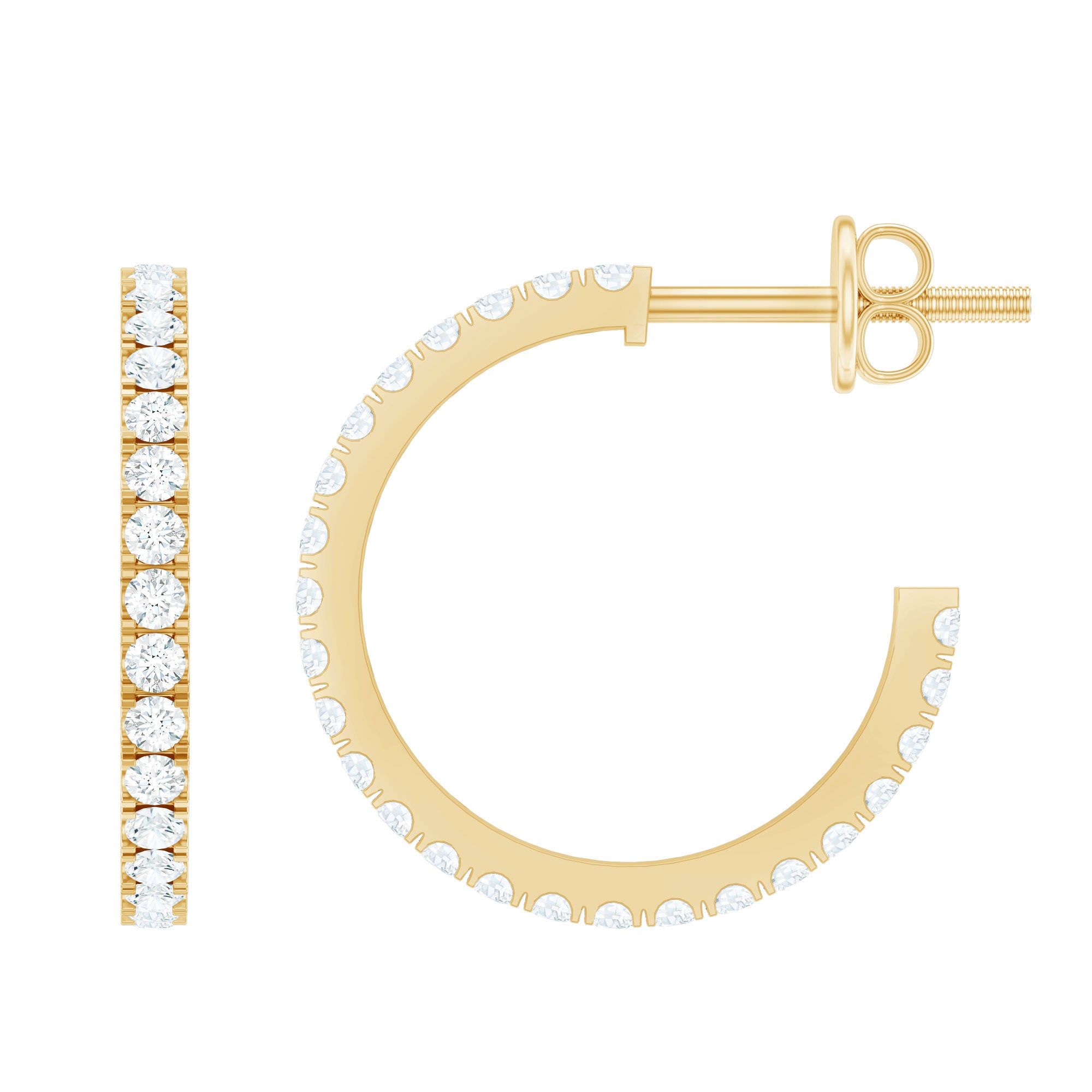 Certified Moissanite Hoop Earrings D-VS1 - Rosec Jewels