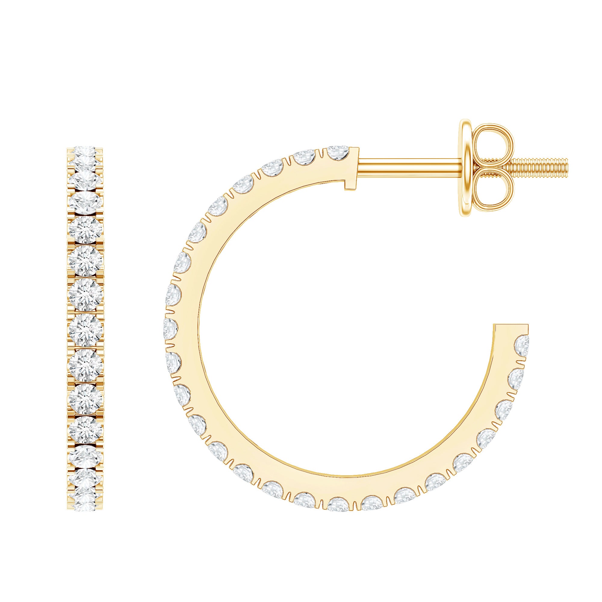 Certified Moissanite Hoop Earrings D-VS1 - Rosec Jewels