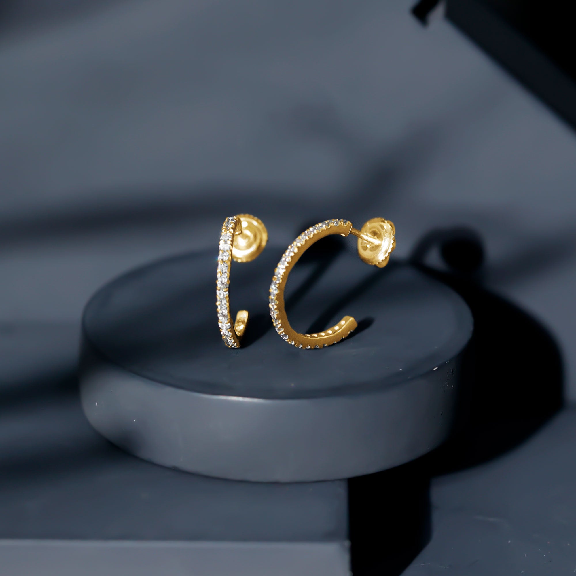 Certified Moissanite Hoop Earrings D-VS1 - Rosec Jewels
