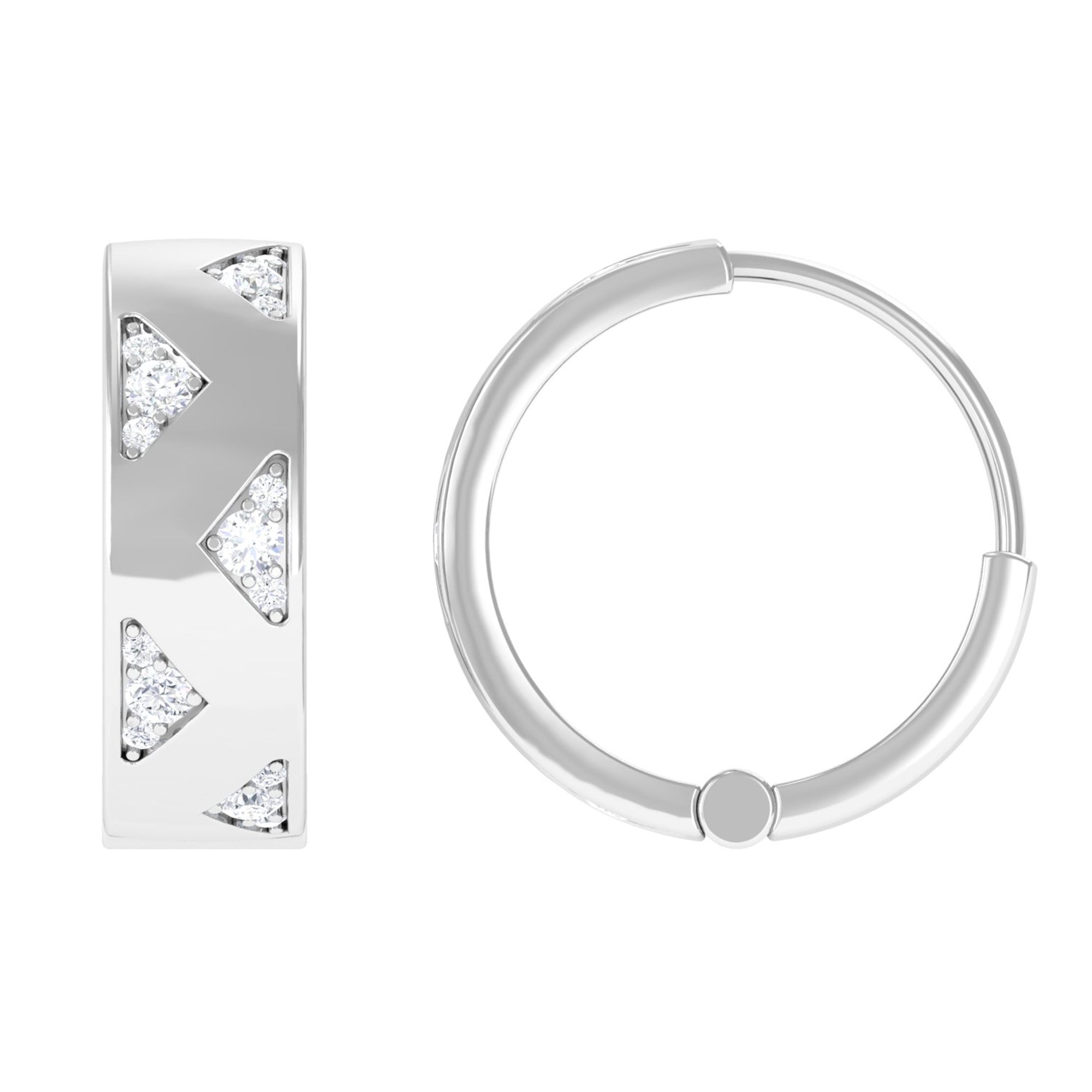 Certified Moissanite Hinged Hoop Earrings for Women D-VS1 - Rosec Jewels