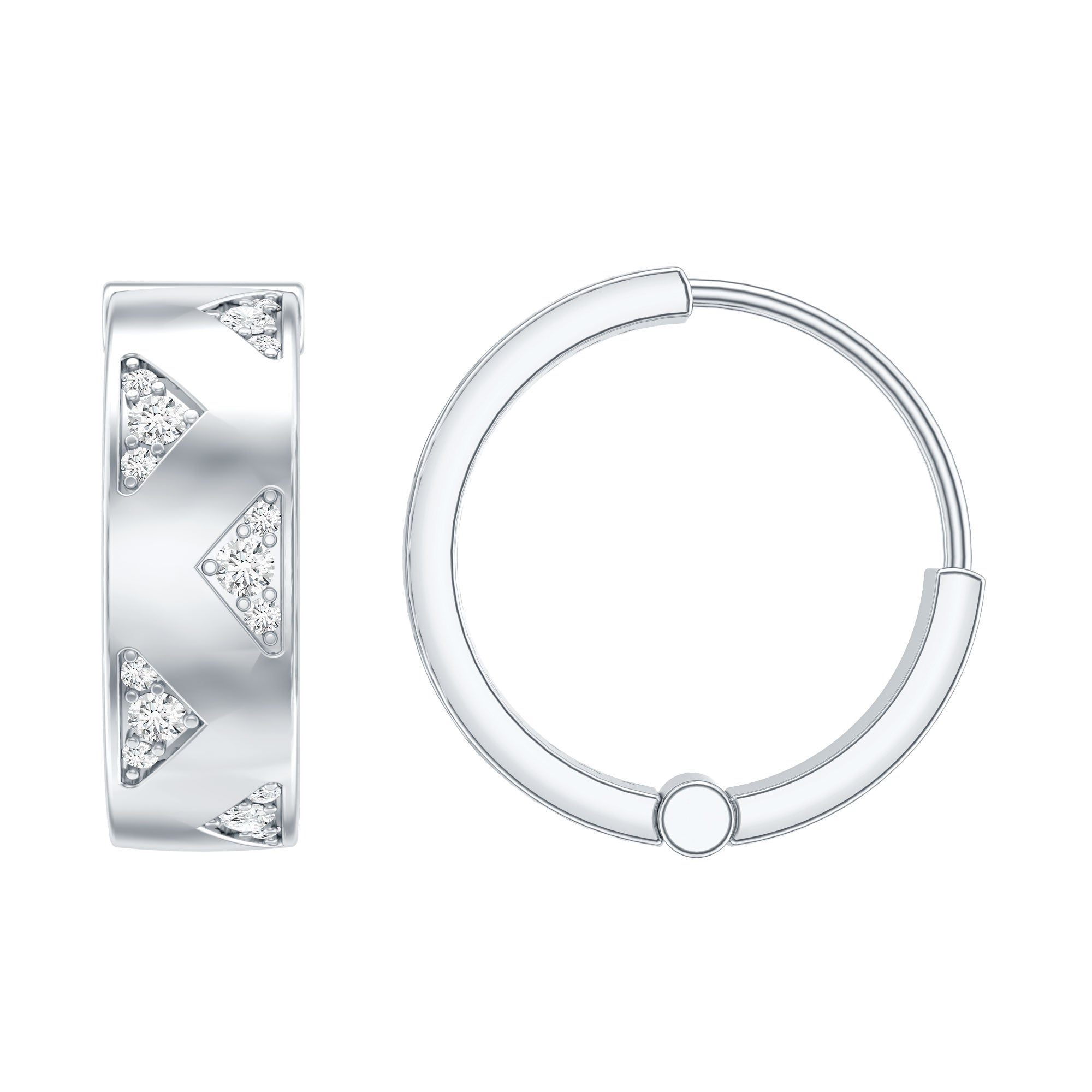 Certified Moissanite Hinged Hoop Earrings for Women D-VS1 - Rosec Jewels