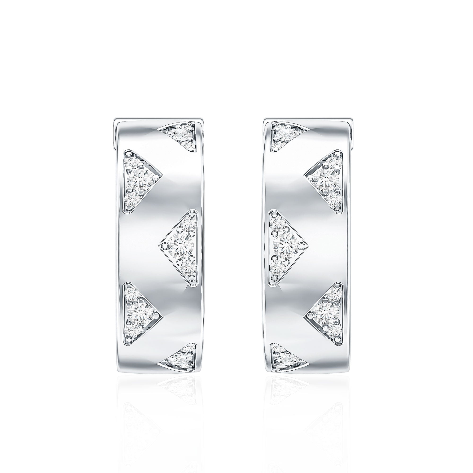 Certified Moissanite Hinged Hoop Earrings for Women D-VS1 - Rosec Jewels