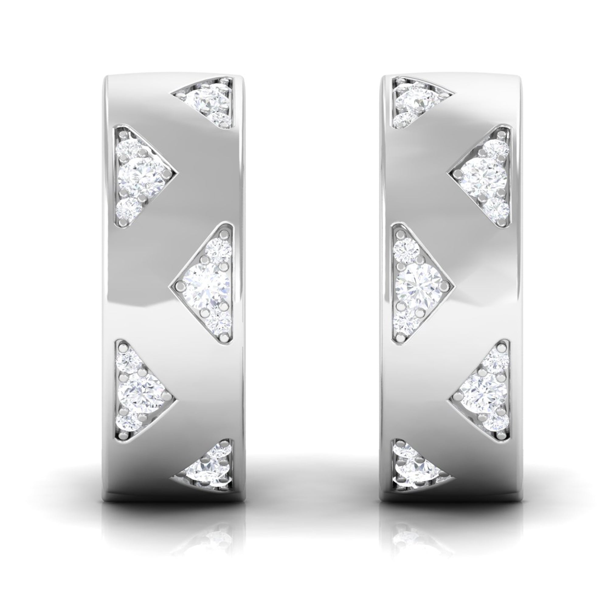 Certified Moissanite Hinged Hoop Earrings for Women D-VS1 - Rosec Jewels