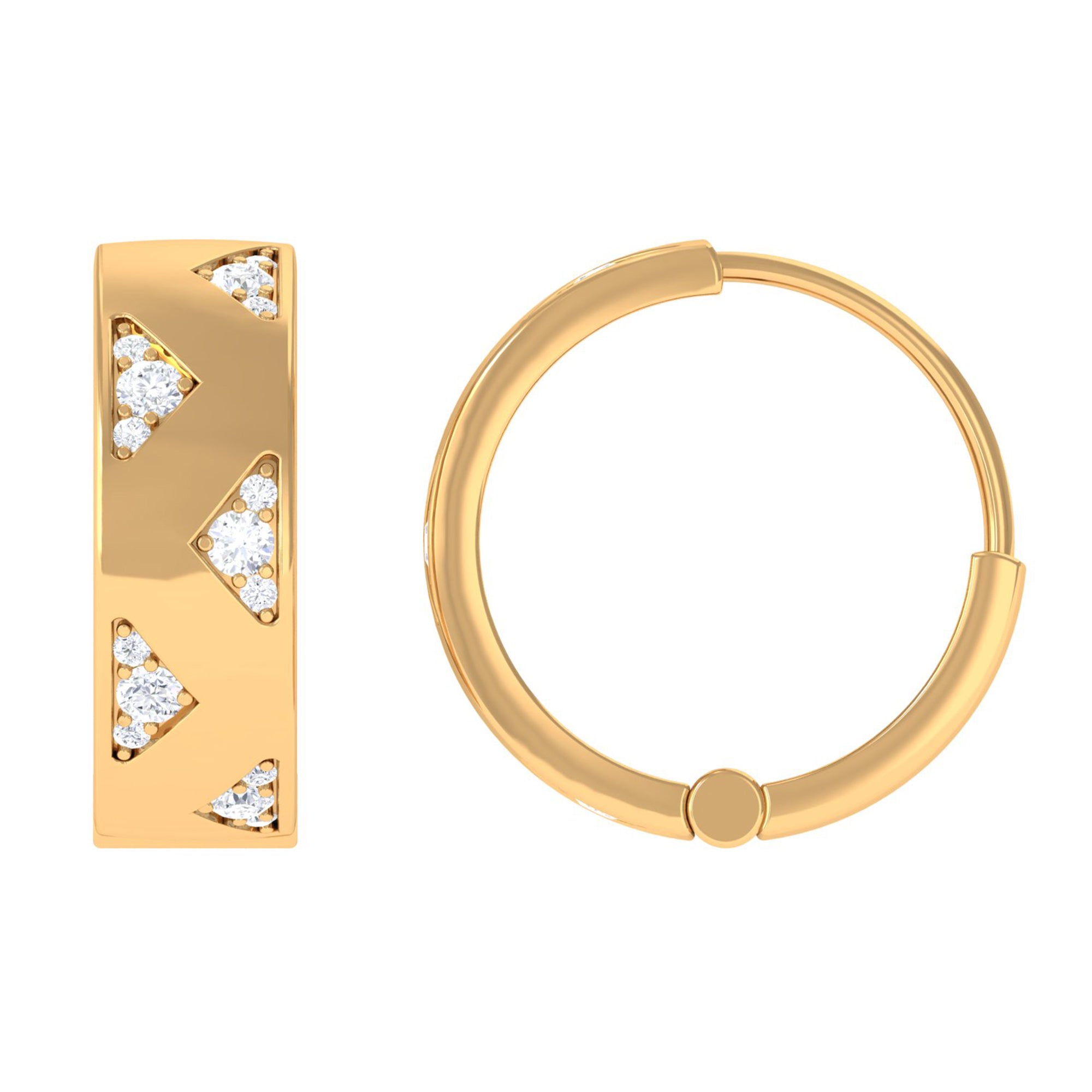 Certified Moissanite Hinged Hoop Earrings for Women D-VS1 - Rosec Jewels