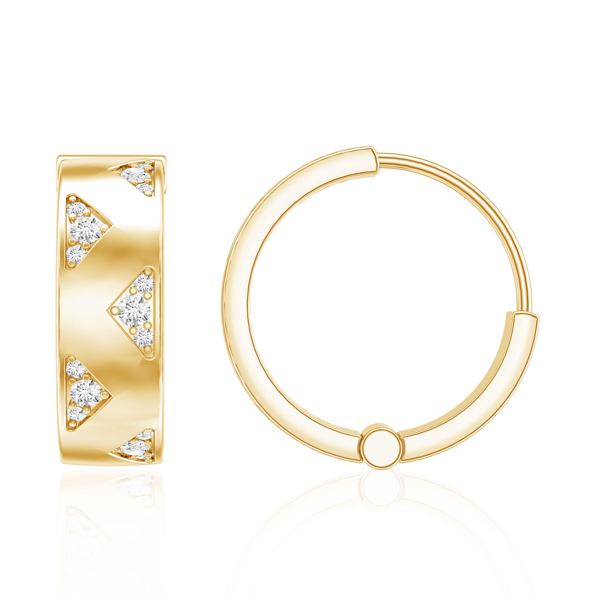 Certified Moissanite Hinged Hoop Earrings for Women D-VS1 - Rosec Jewels