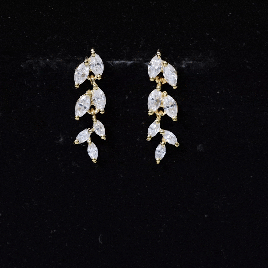 Marquise Cut Moissanite Bridal Dangle Earrings D-VS1 - Rosec Jewels