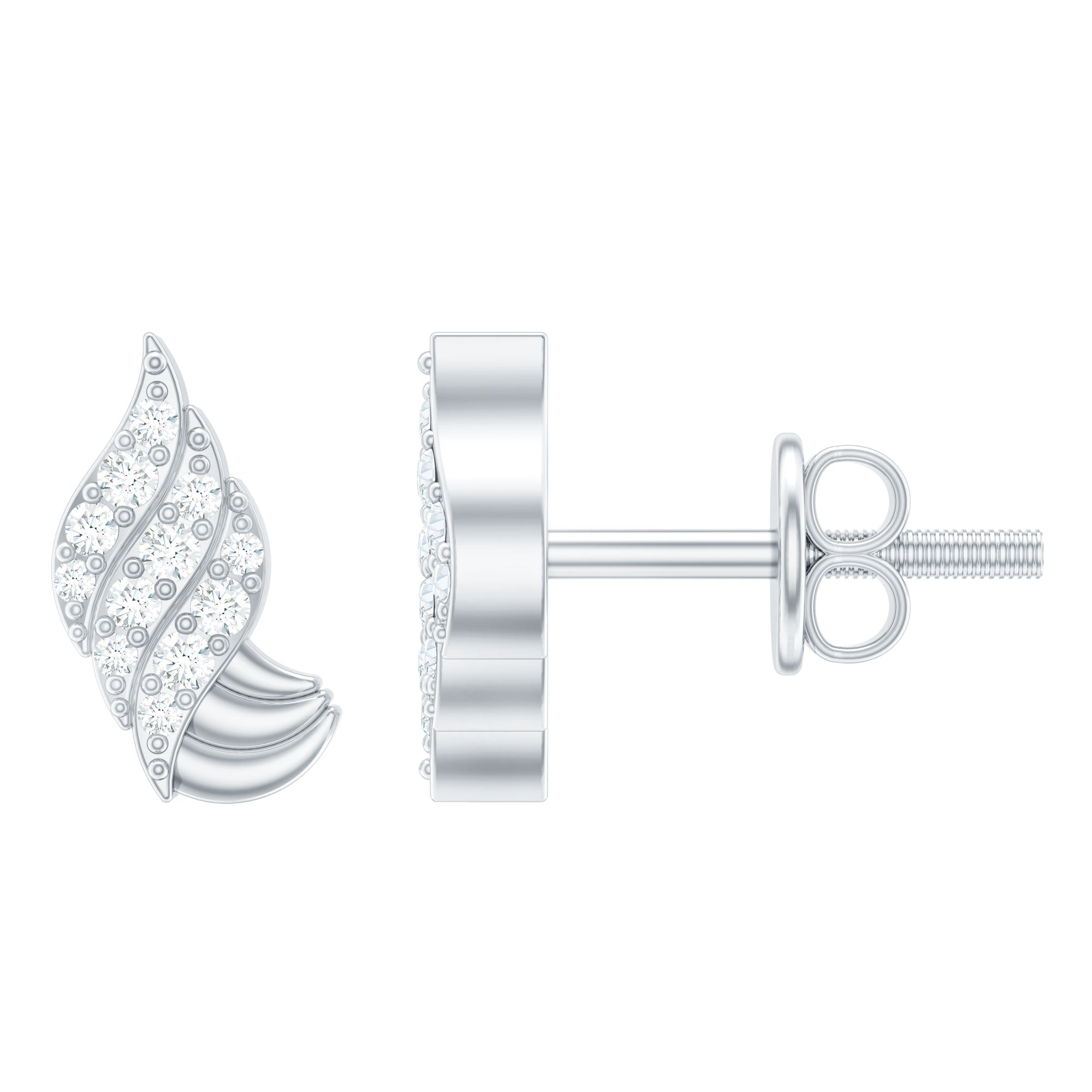 Contemporary Diamond Stud Earrings with Certificate