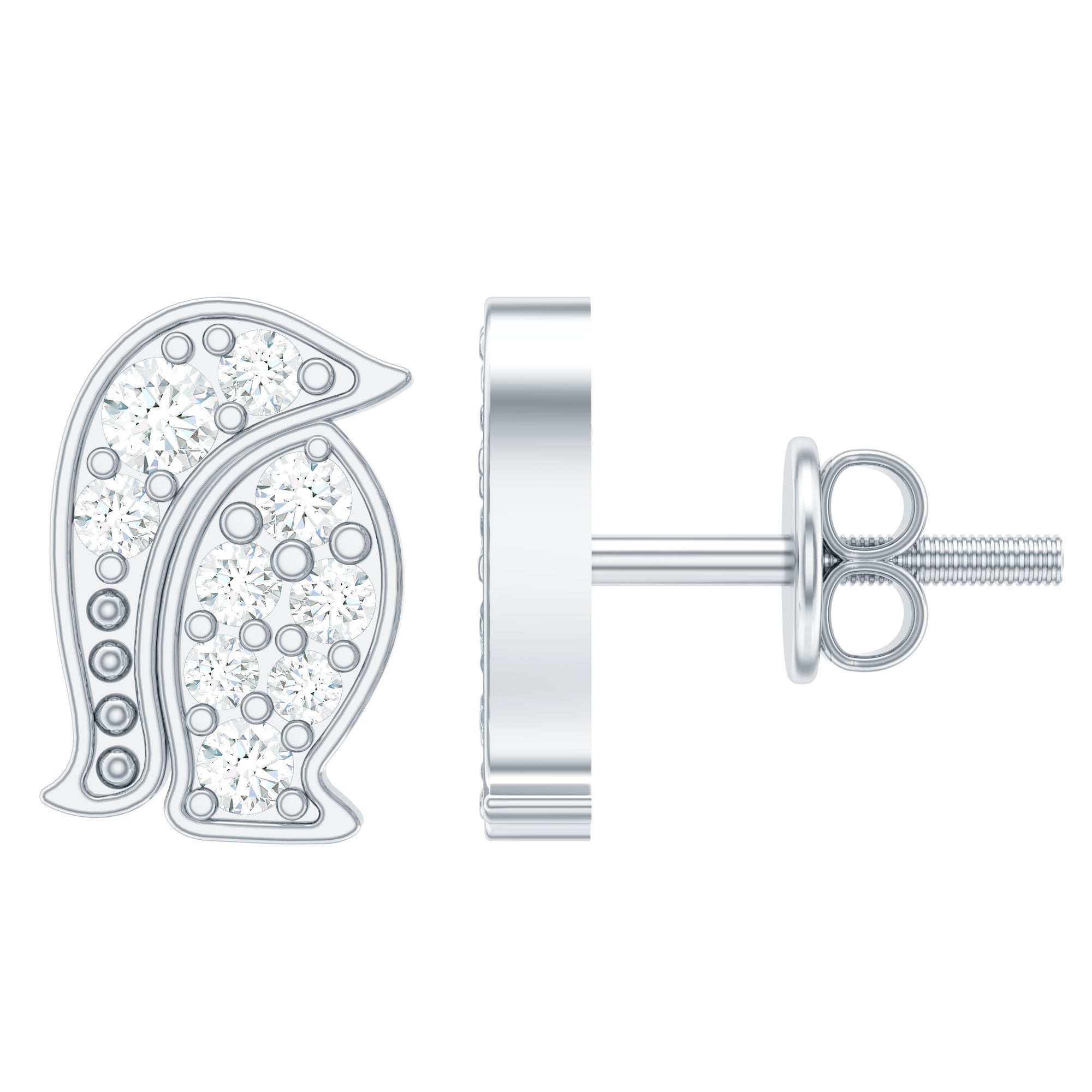 Natural Diamond Christmas Penguin Earrings With Certificate Natural - ( HI-SI ) - Rosec Jewels
