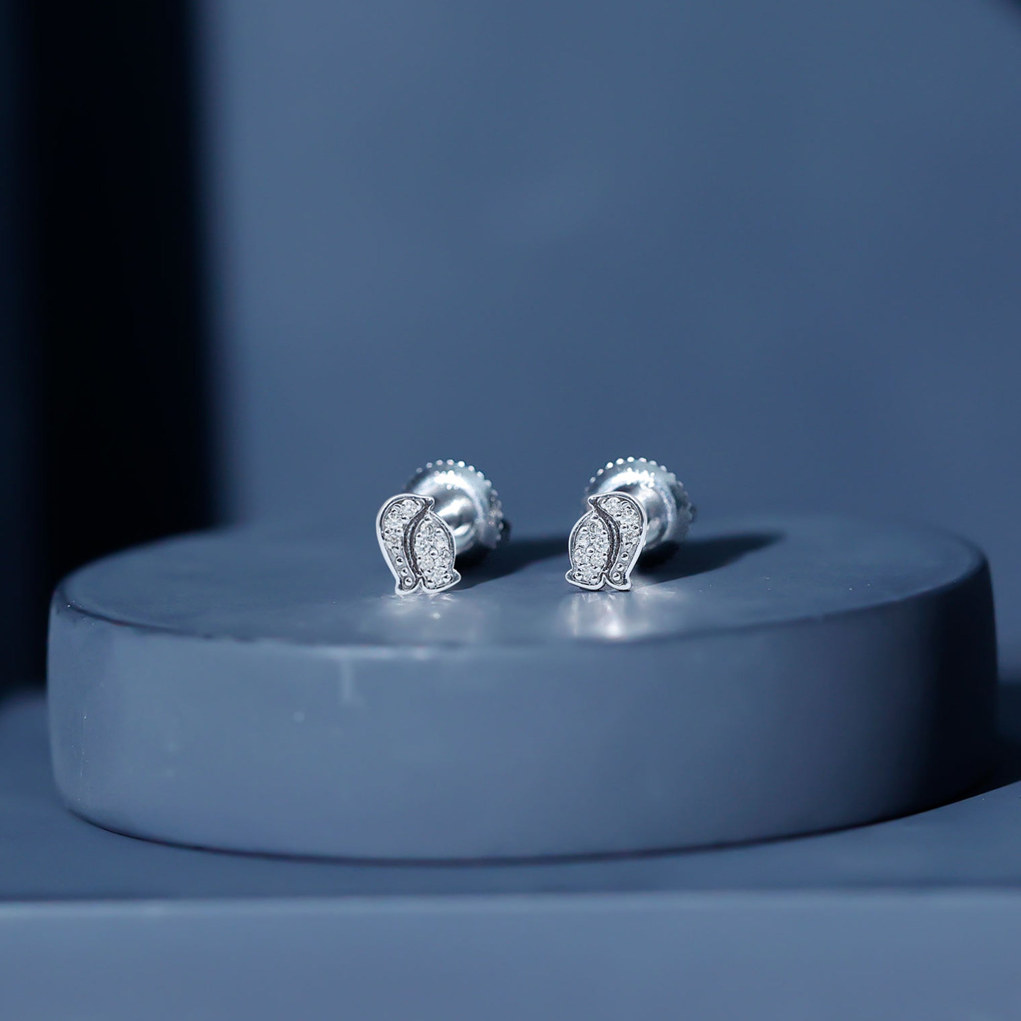 Natural Diamond Christmas Penguin Earrings With Certificate Natural - ( HI-SI ) - Rosec Jewels