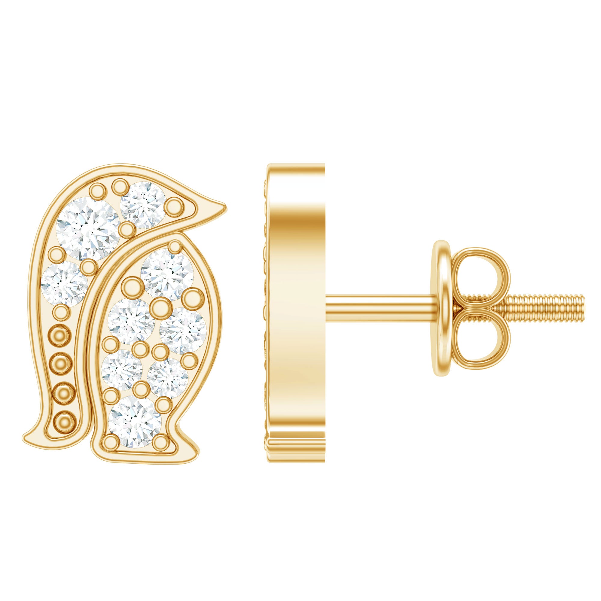 Natural Diamond Christmas Penguin Earrings With Certificate Natural - ( HI-SI ) - Rosec Jewels