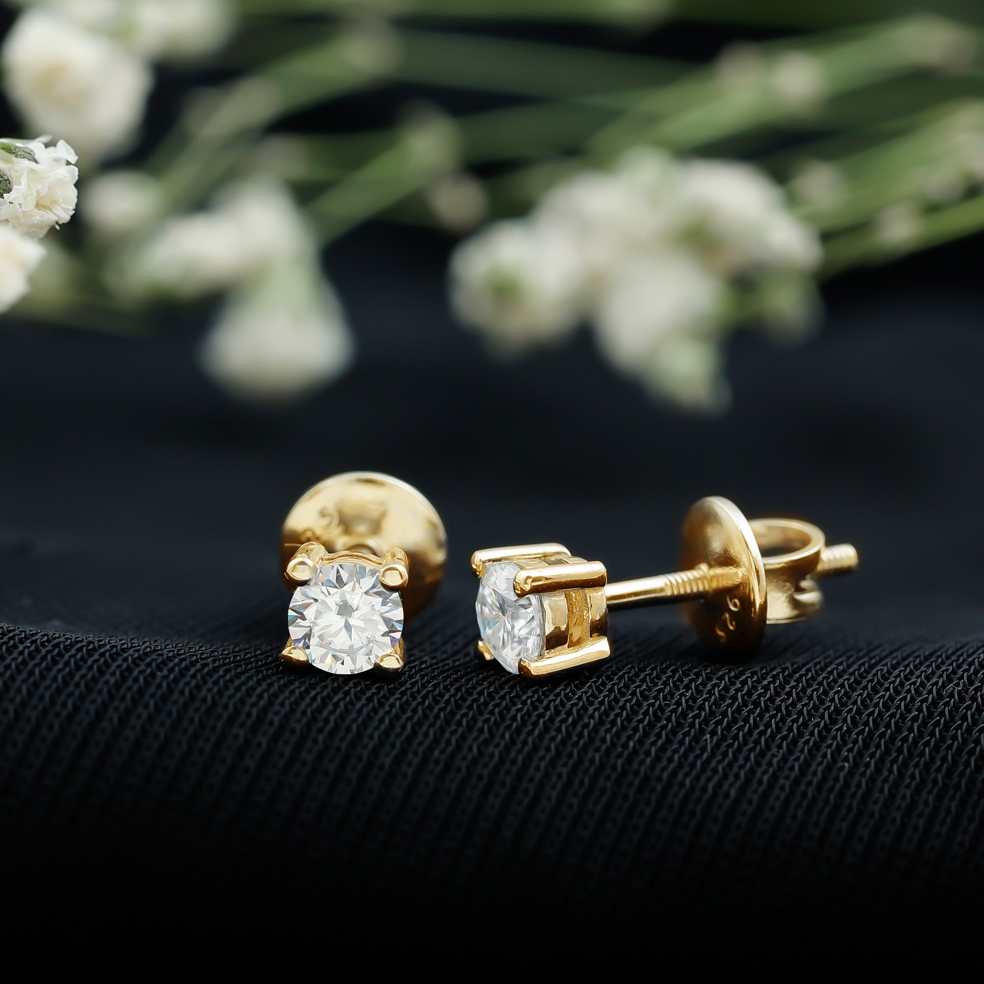 Certified Lab Grown Diamond 4 Prong Stud Earrings Lab - ( EF-VS ) - Rosec Jewels