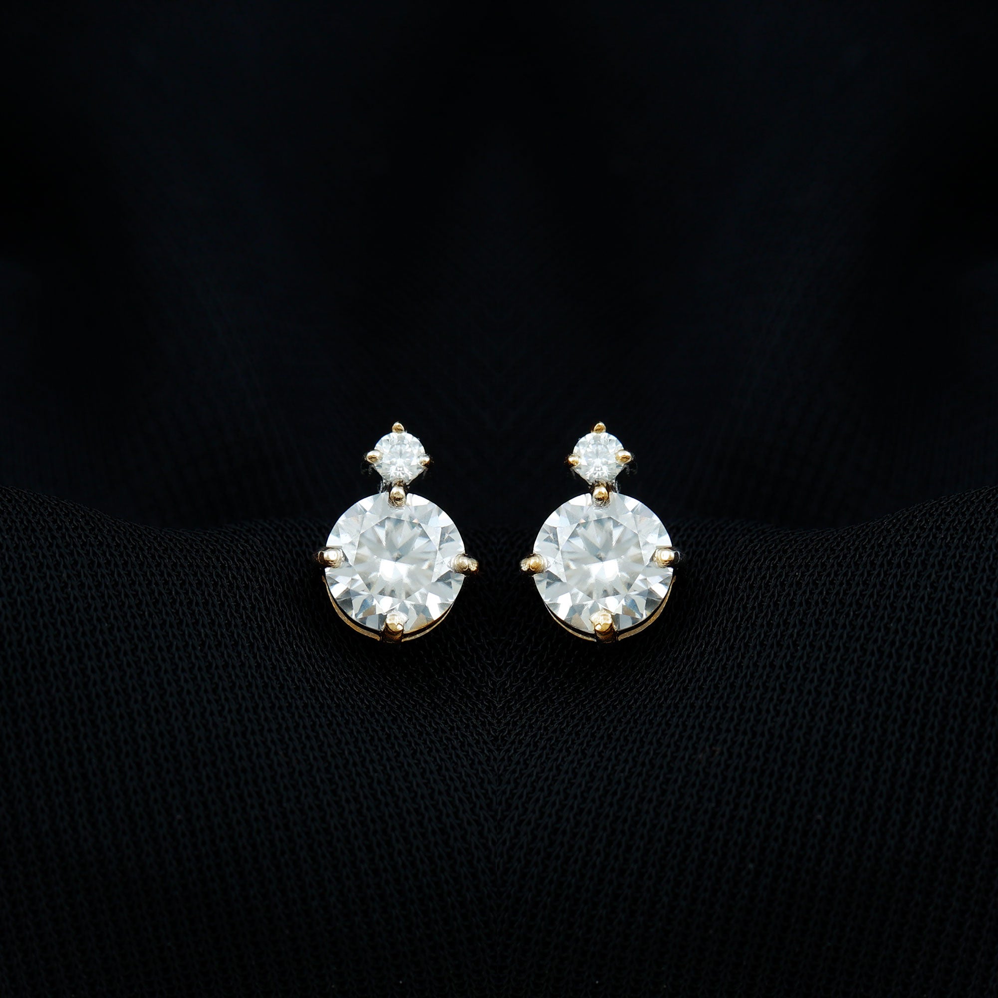 Lab 6 MM Round Diamond Solitaire Stud Earrings Lab - ( EF-VS ) - Rosec Jewels