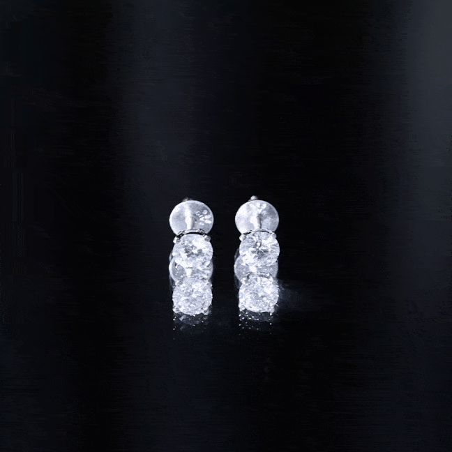 Certified 1 Carat Lab Grown Diamond Stud Earrings with Screw Back Lab - ( EF-VS ) 14K Yellow Gold Plated Silver - Rosec Jewels
