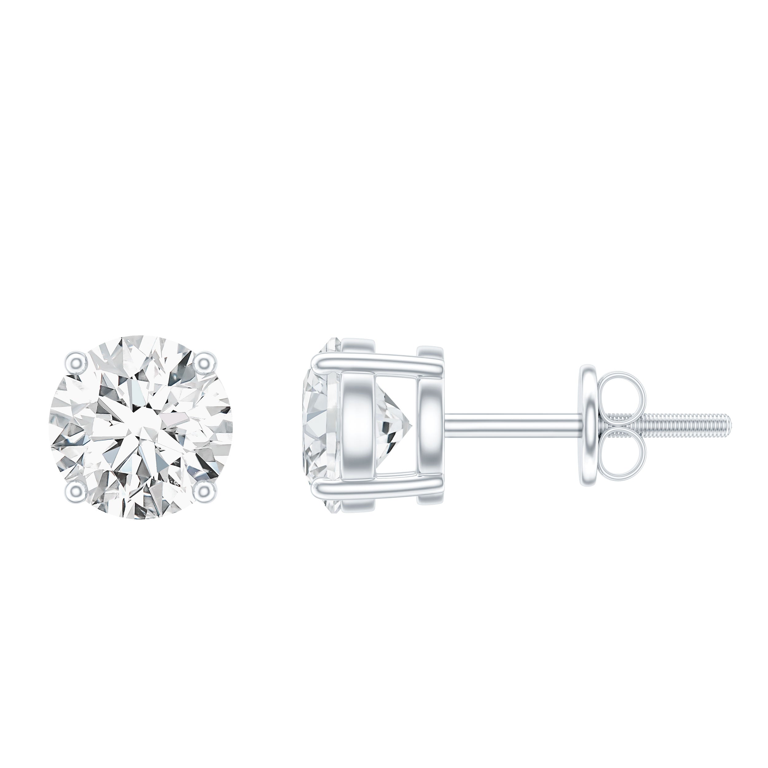 Boucles d'oreilles à tige solitaire moissanite 1,50 ct