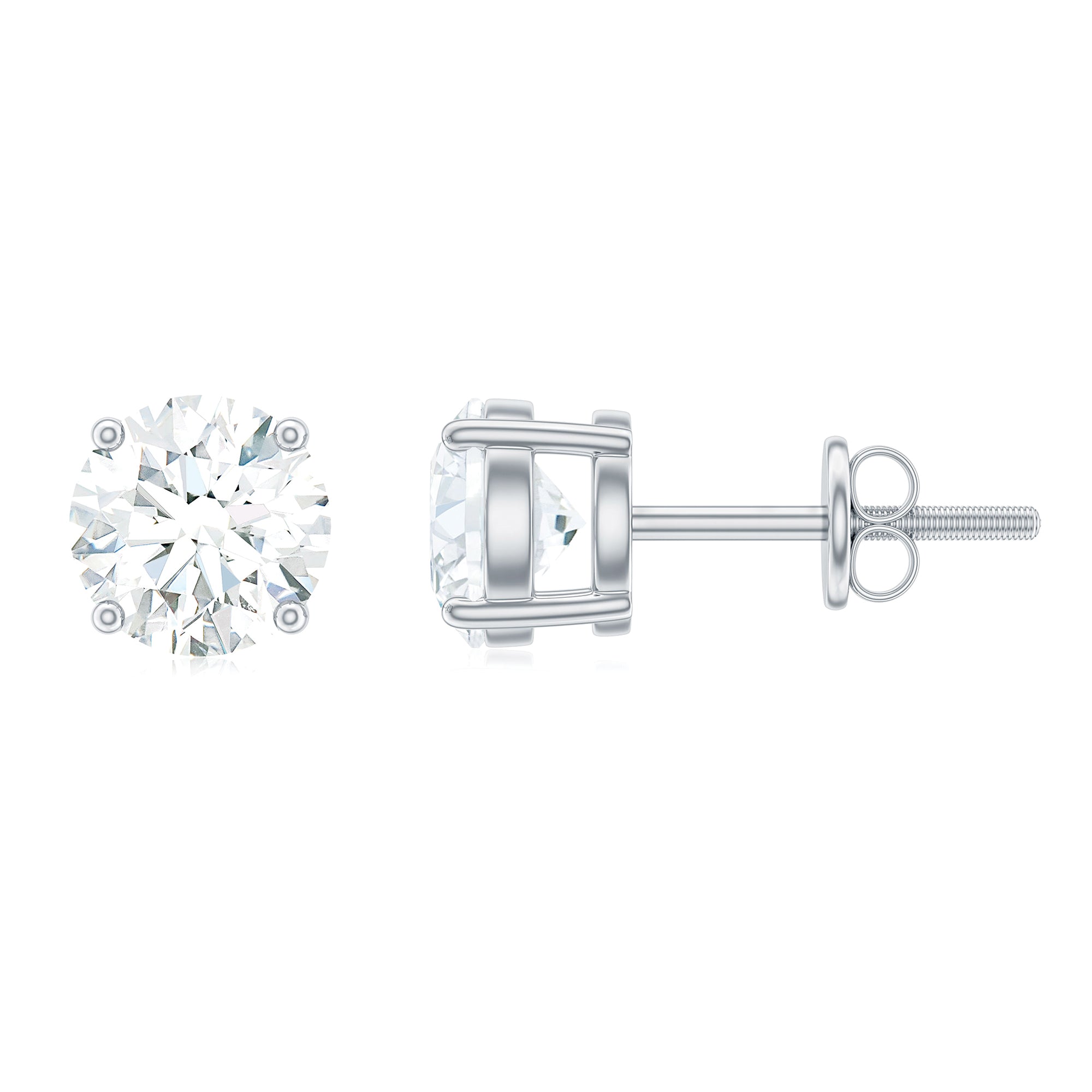 1.50 CT Moissanite Solitaire Stud Earrings