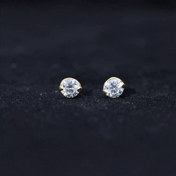 Minimalist 0.63 Carat Round Moissanite Solitaire Stud Earrings D-VS1 - Rosec Jewels