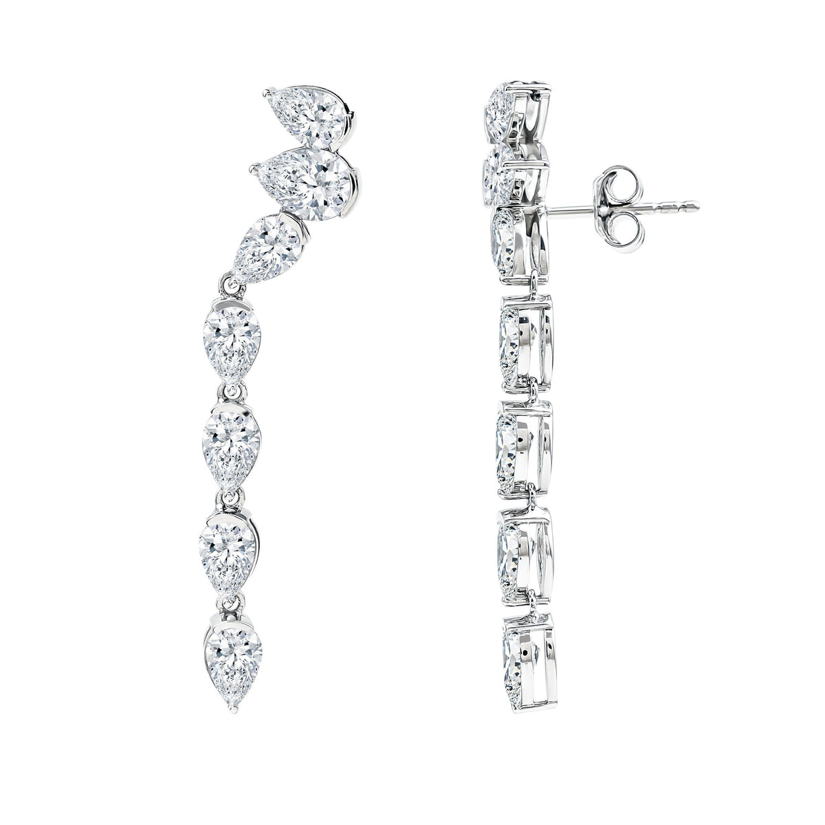 Rosec Jewels-Pear Shape Lab Grown Diamond Dangling Earrings for Women