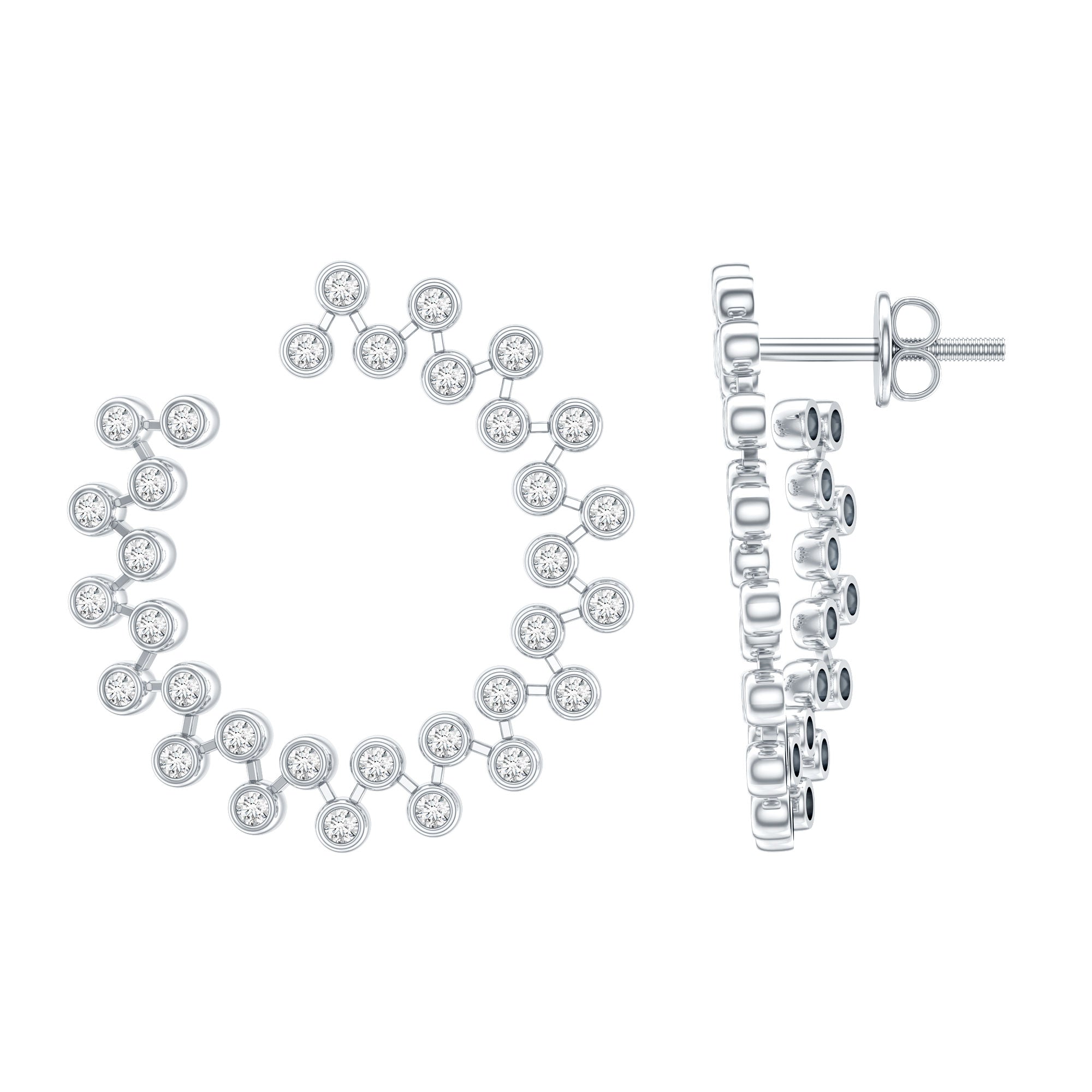 Certified Moissanite Big Stud Earrings For Women D-VS1 - Rosec Jewels