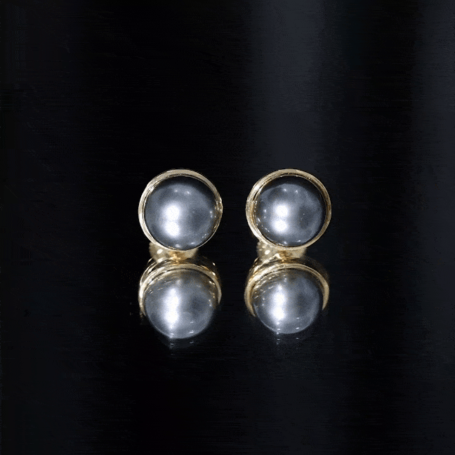 Genuine 10MM Tahitian Black Pearl Stud Earring With Certificate AAA - Rosec Jewels