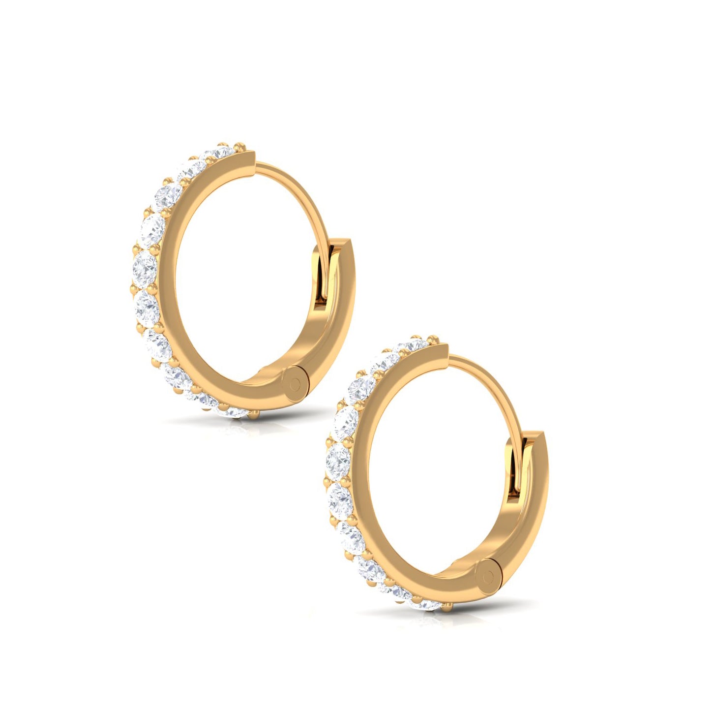 Rosec Jewels-3/4 CT Round Cut Diamond Hoop Earrings