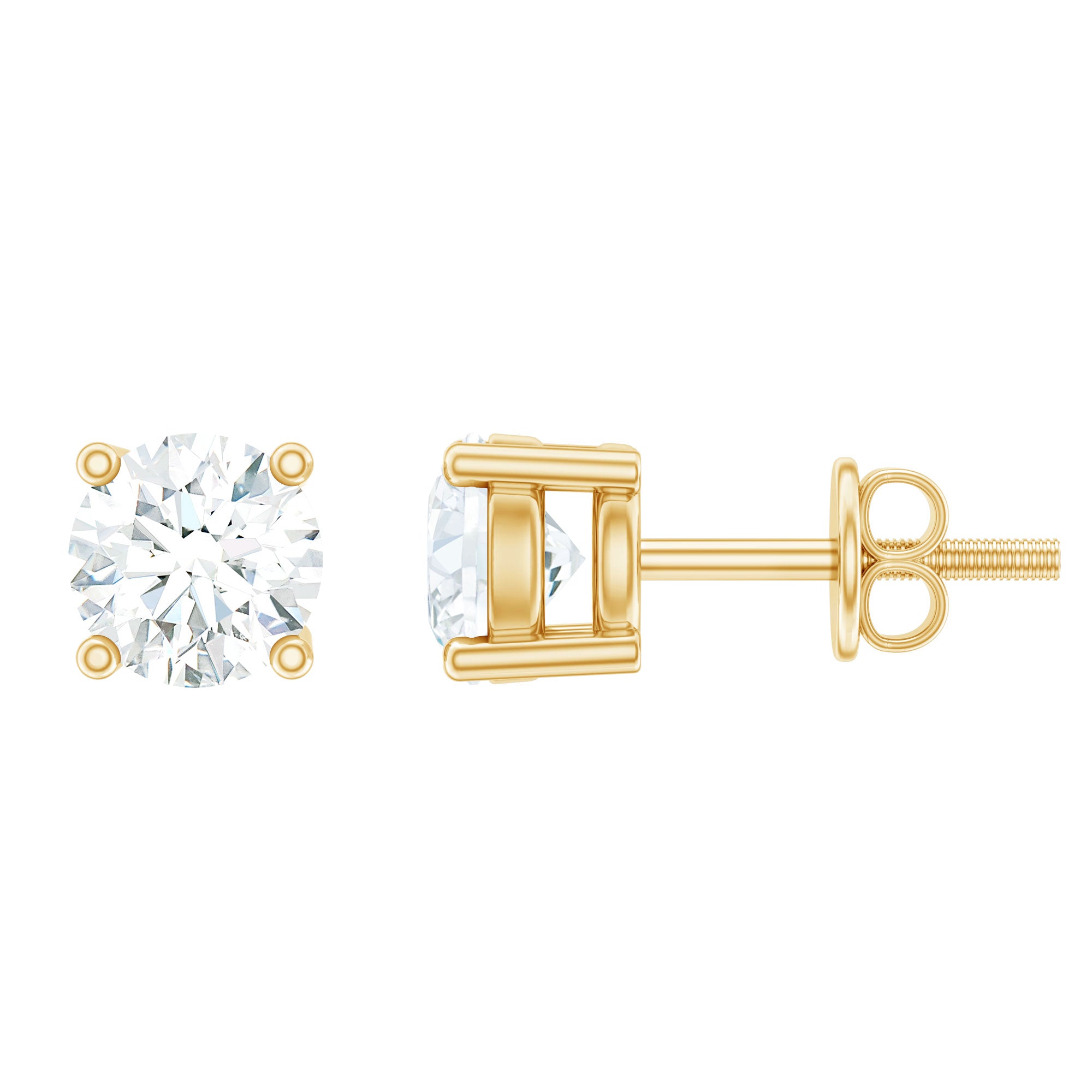 Rosec Jewels-Certified Lab Grown Diamond Stud Earrings with Screw Back