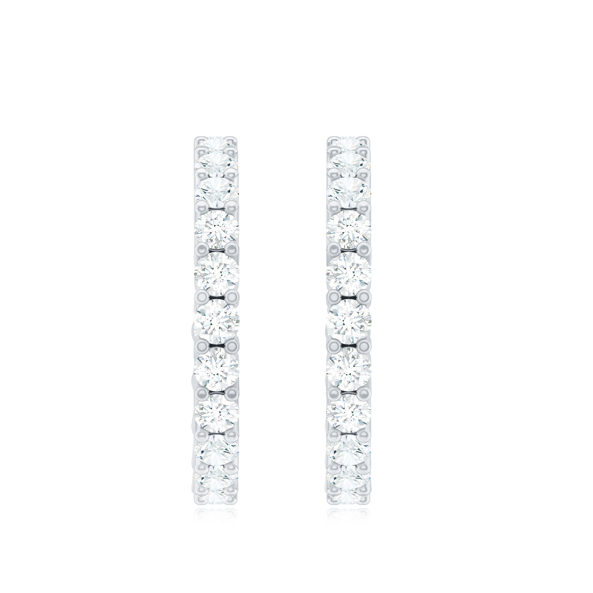 Rosec Jewels-Lab Grown Diamond Hoop Earrings with Screw Back