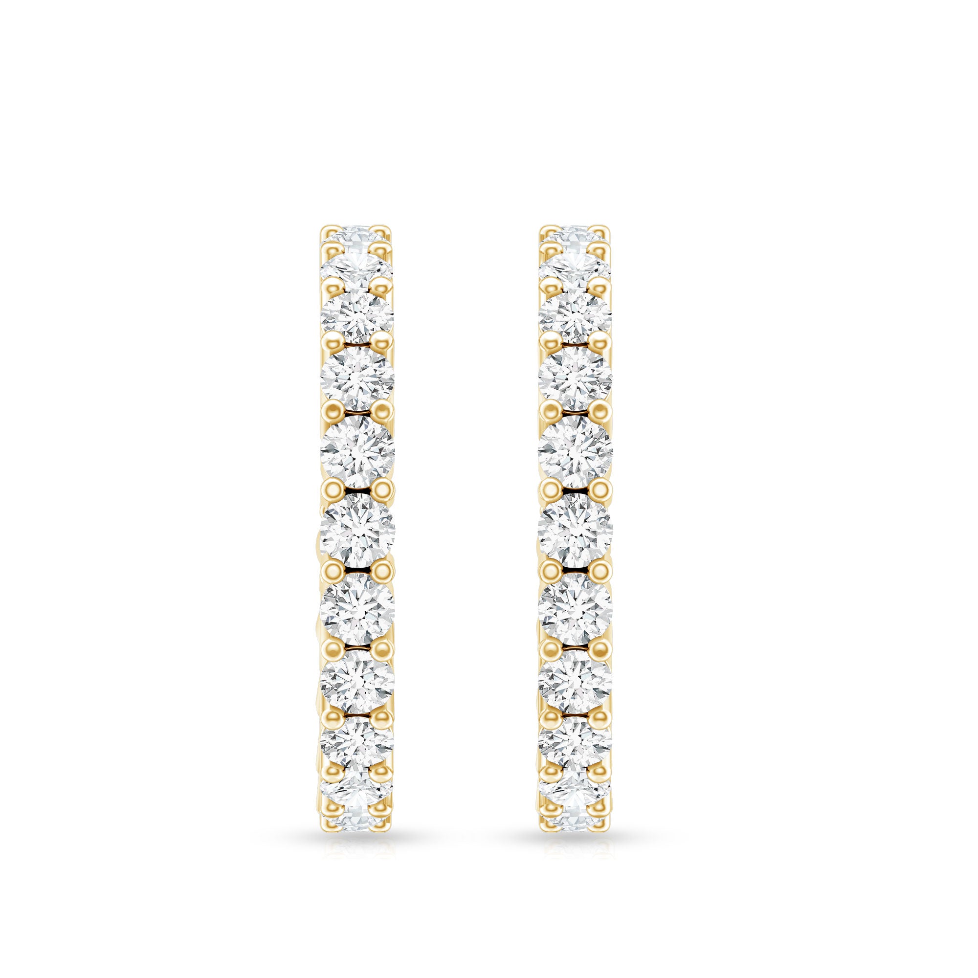 Lab Grown Diamond Hoop Earrings with Screw Back Lab - ( EF-VS ) - Rosec Jewels
