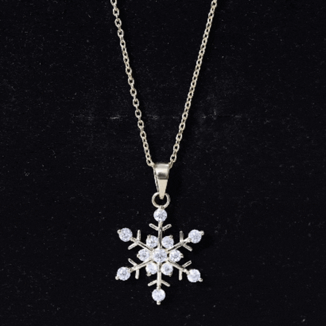 Certified Moissanite Snowflake Necklace Pendant for Women D-VS1 - Rosec Jewels