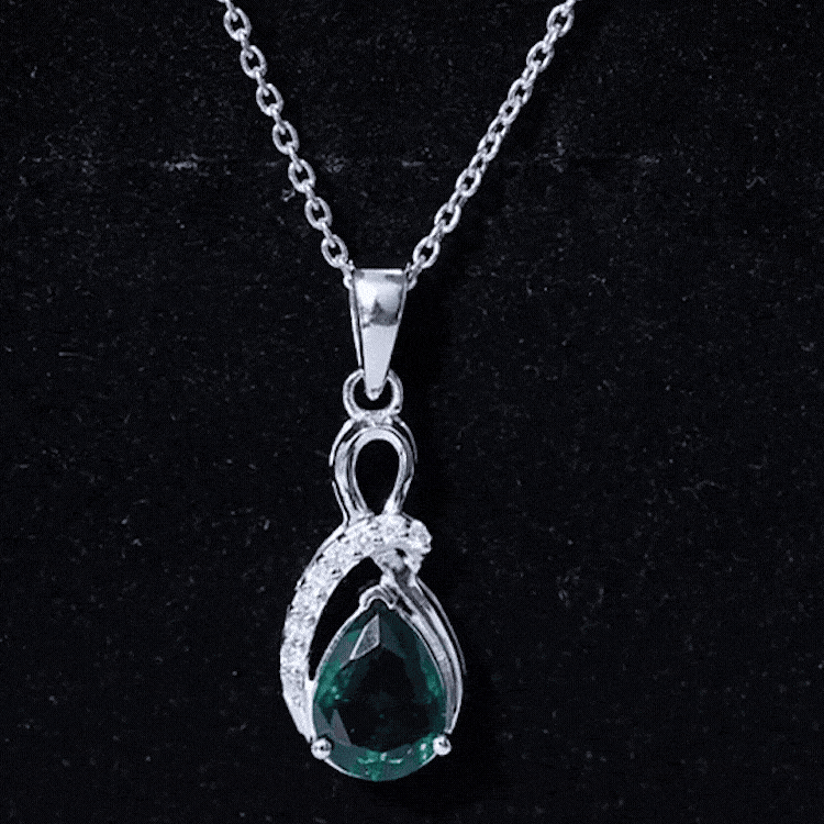 Certified Lab Grown Emerald Designer Necklace with Diamond AAAA - Rosec Jewels