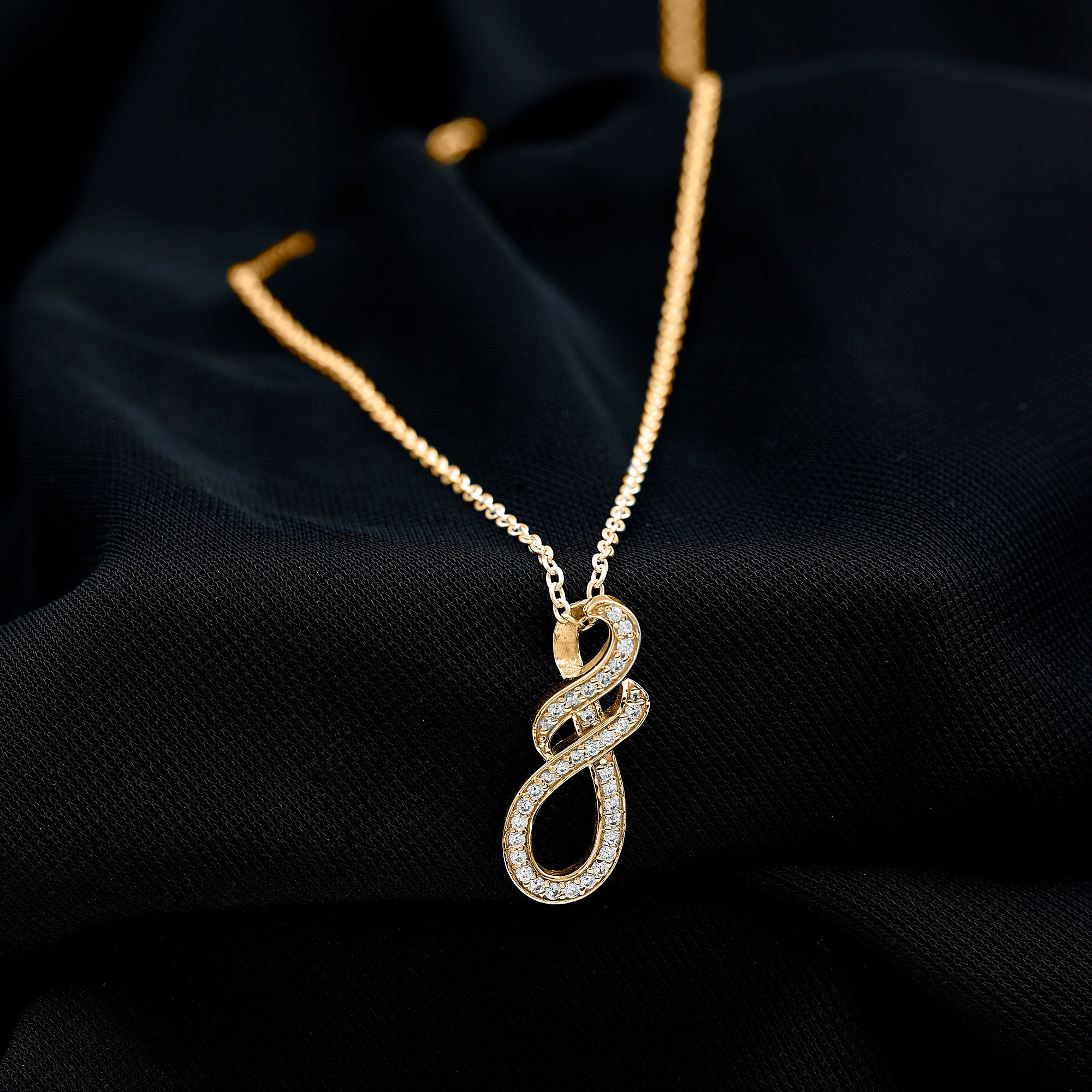 Certified Lab Grown Diamond Infinity Pendant Necklace Lab - ( EF-VS ) - Rosec Jewels